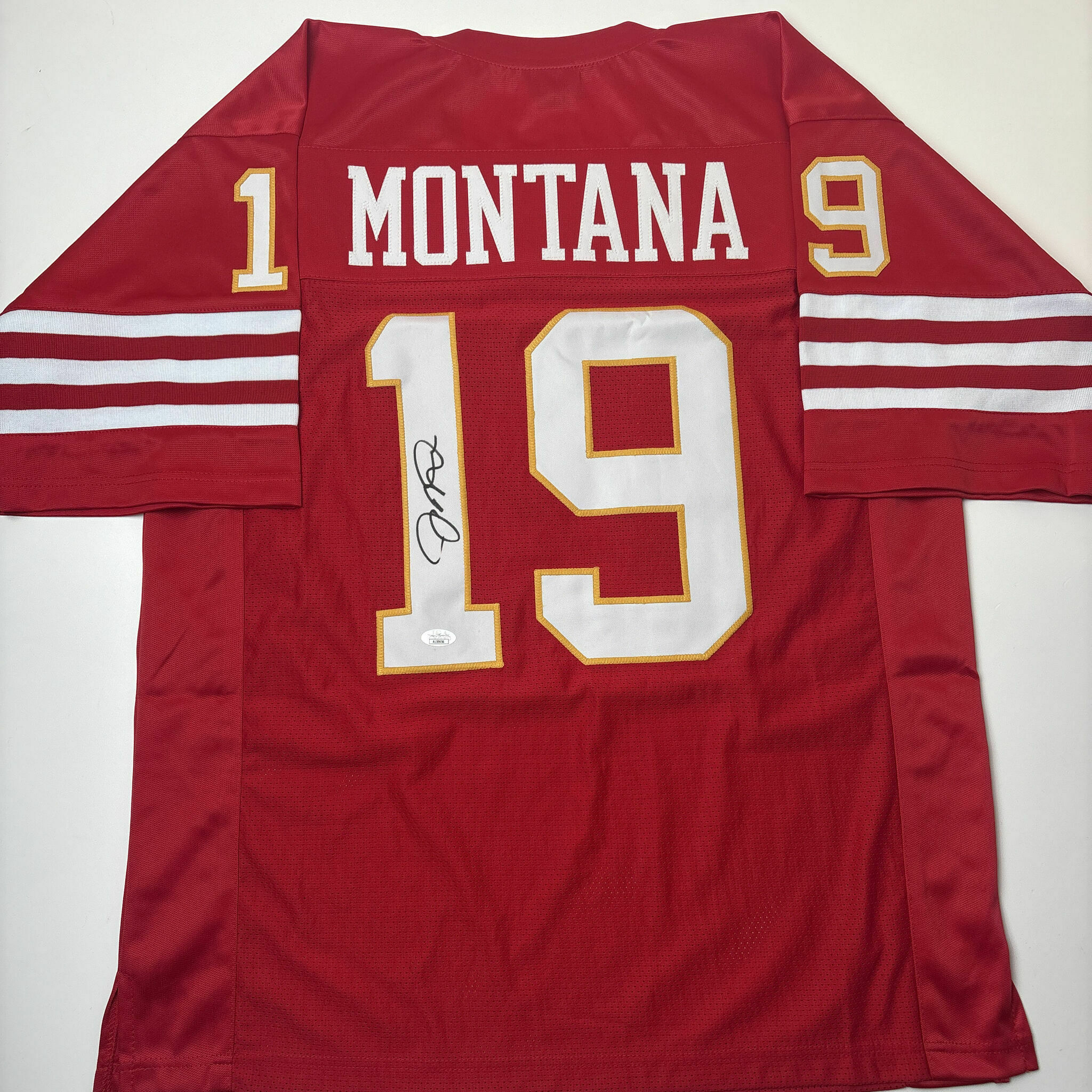 Montana Signed Red Custom Jersey