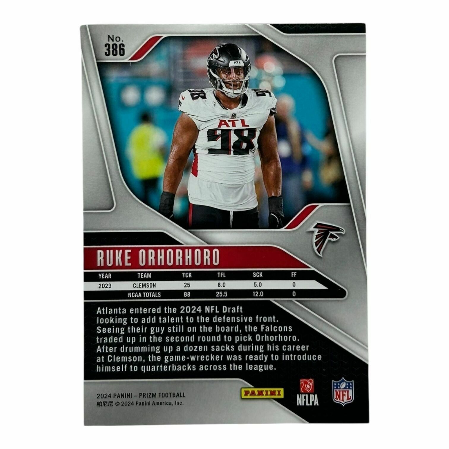 Ruke Orhorhoro 2024 Panini Prizm Football Rookie Trading Card