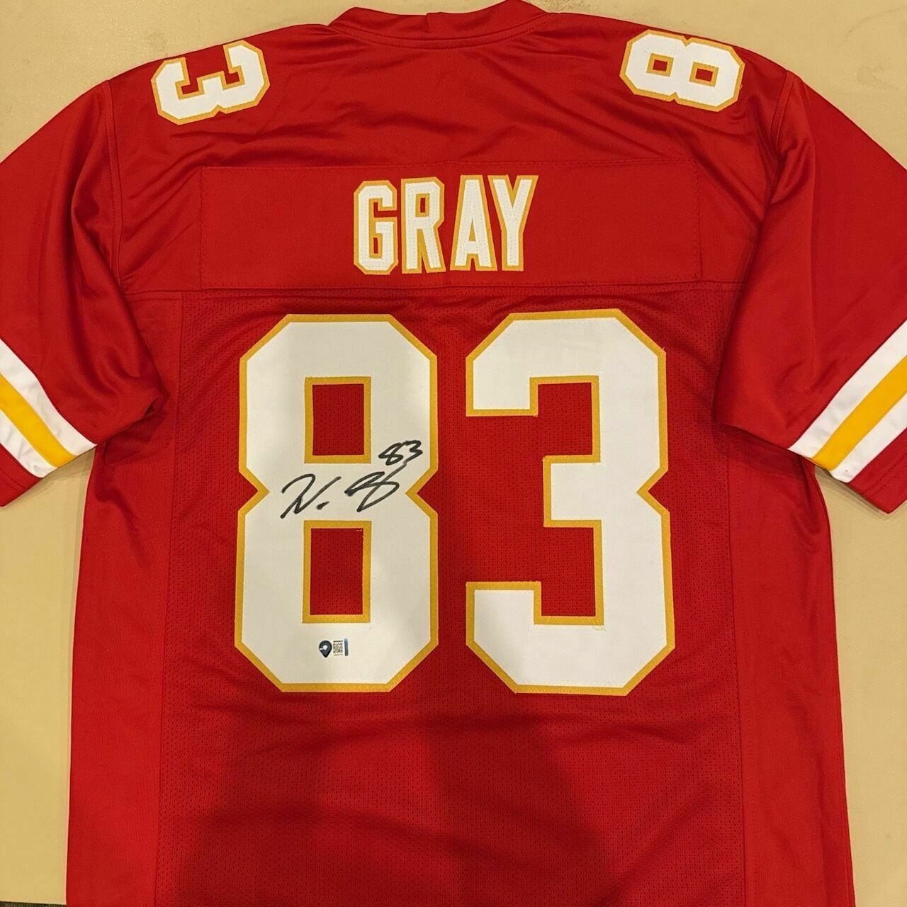 Noah Gray Signed Red Custom Jersey