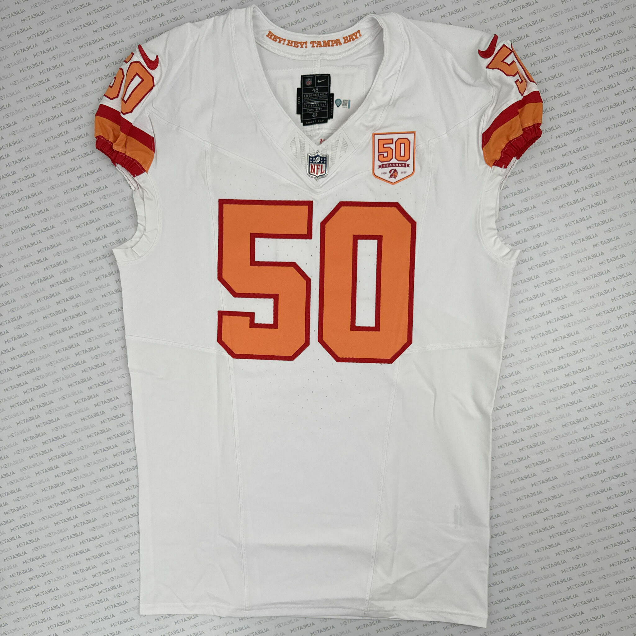#50 Vea White 1976 Game-Issued Jersey