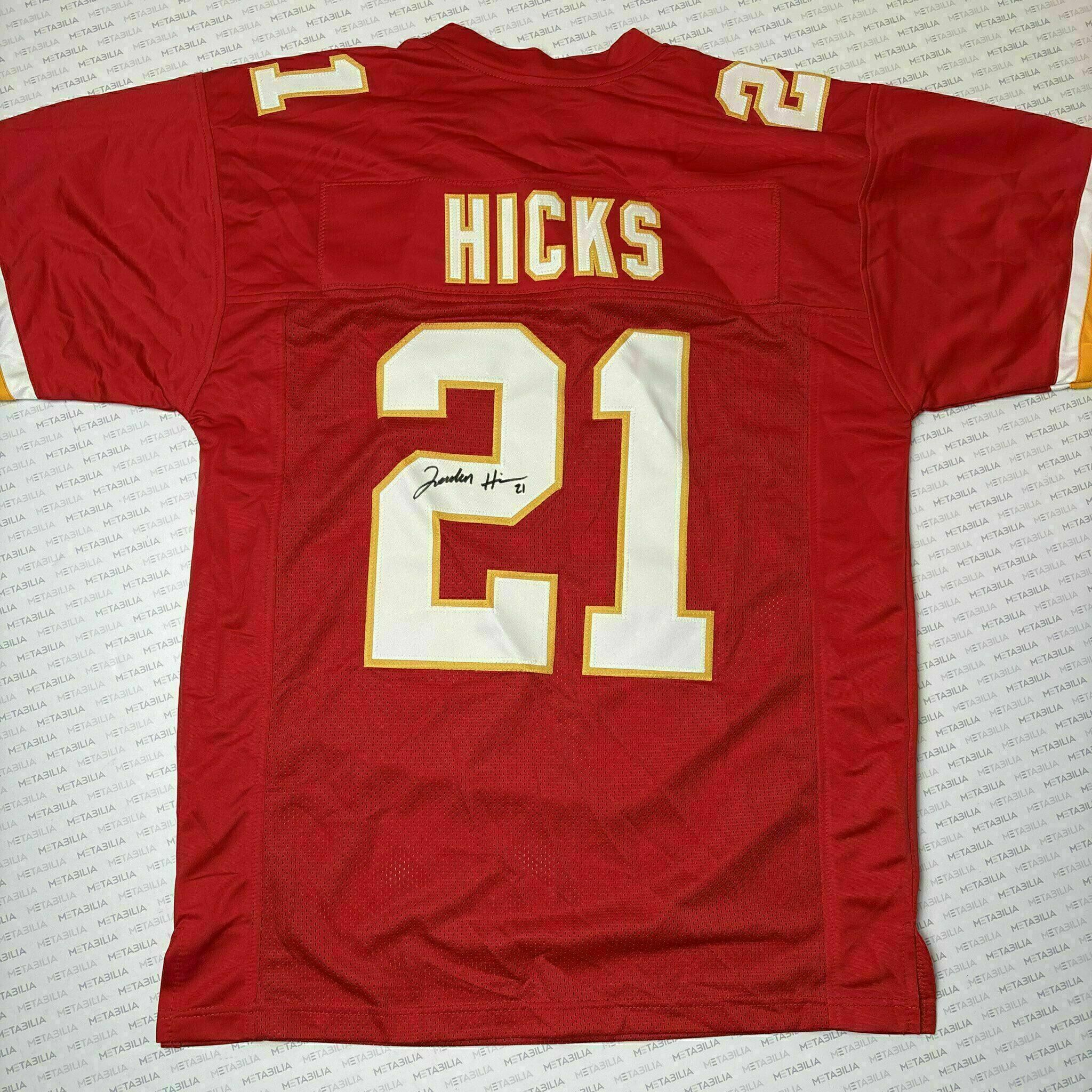 Jaden Hicks Signed Red Custom Jersey