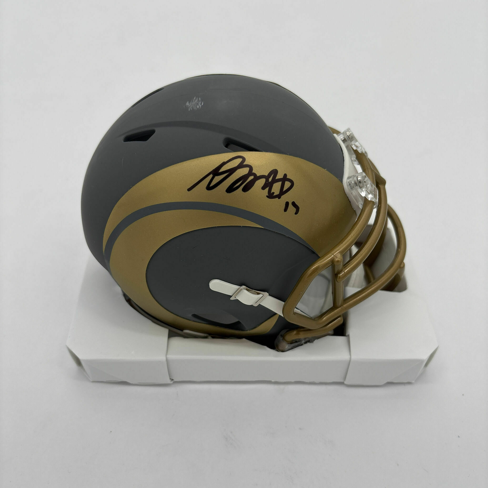 Davante Adams Signed Slate Mini Helmet