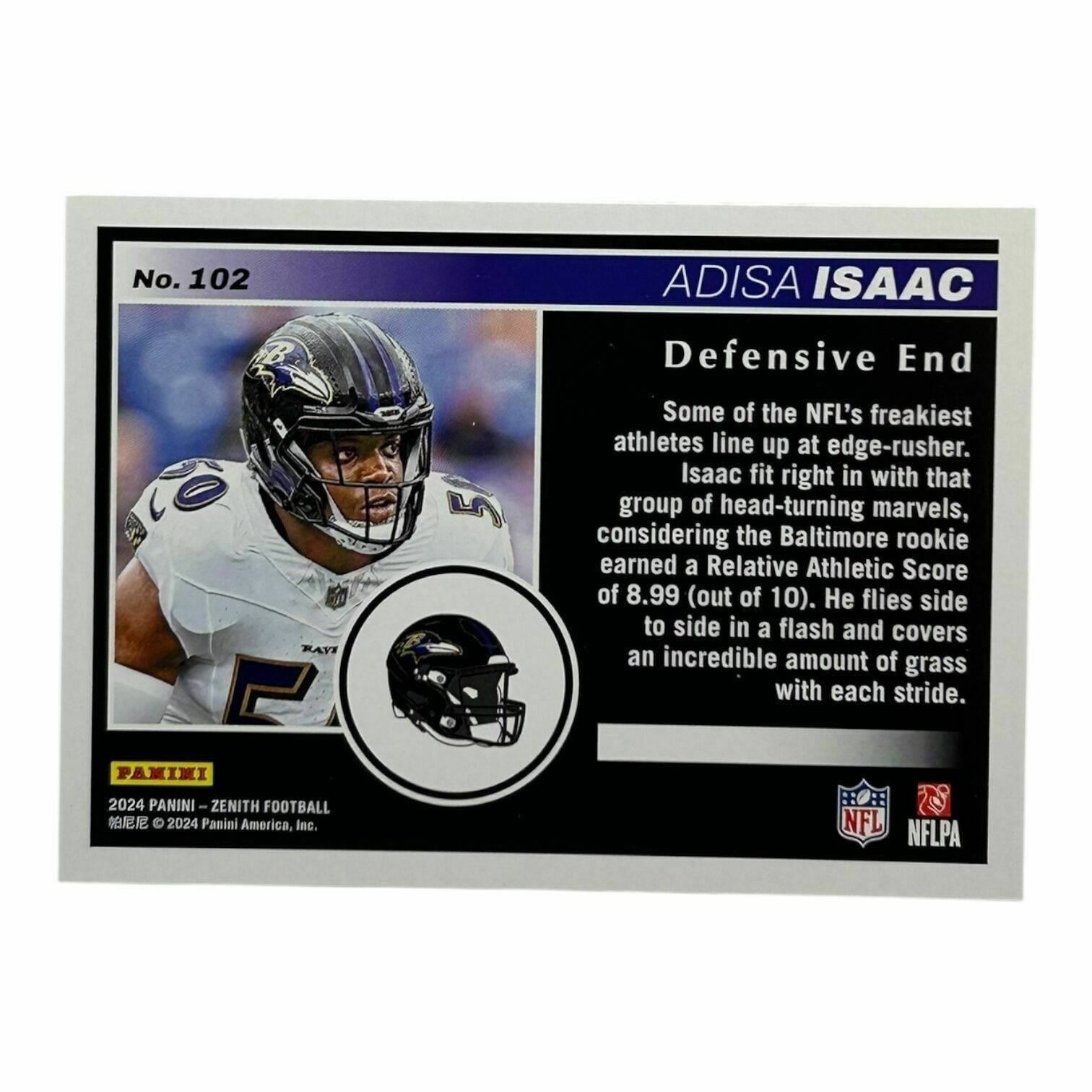 Adisa Isaac 2024 Panini Zenith Football 2 Minute Drill Green Press Proof Rookie Trading Card