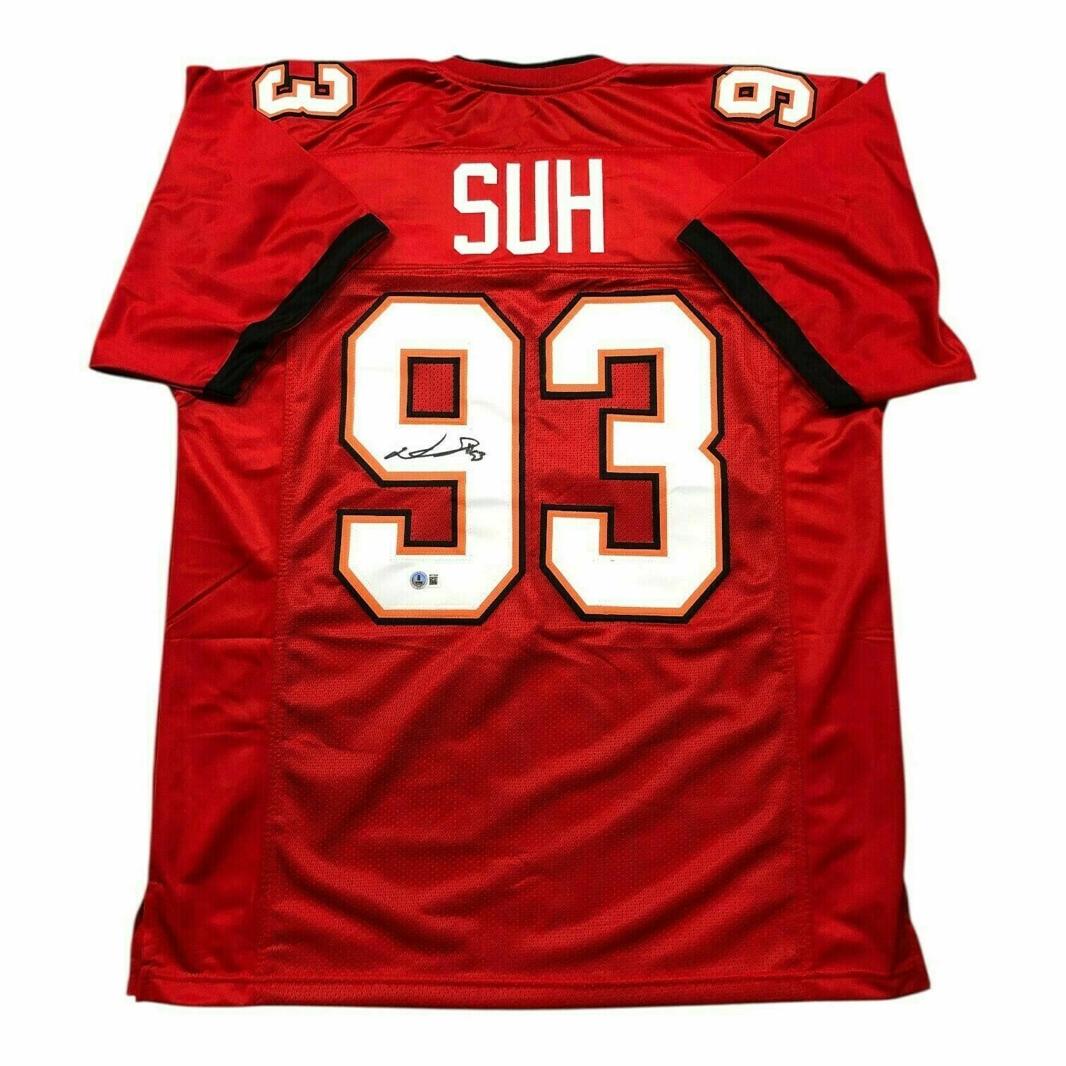 Ndamukong Suh Autographed Custom Red Jersey - Beckett QR