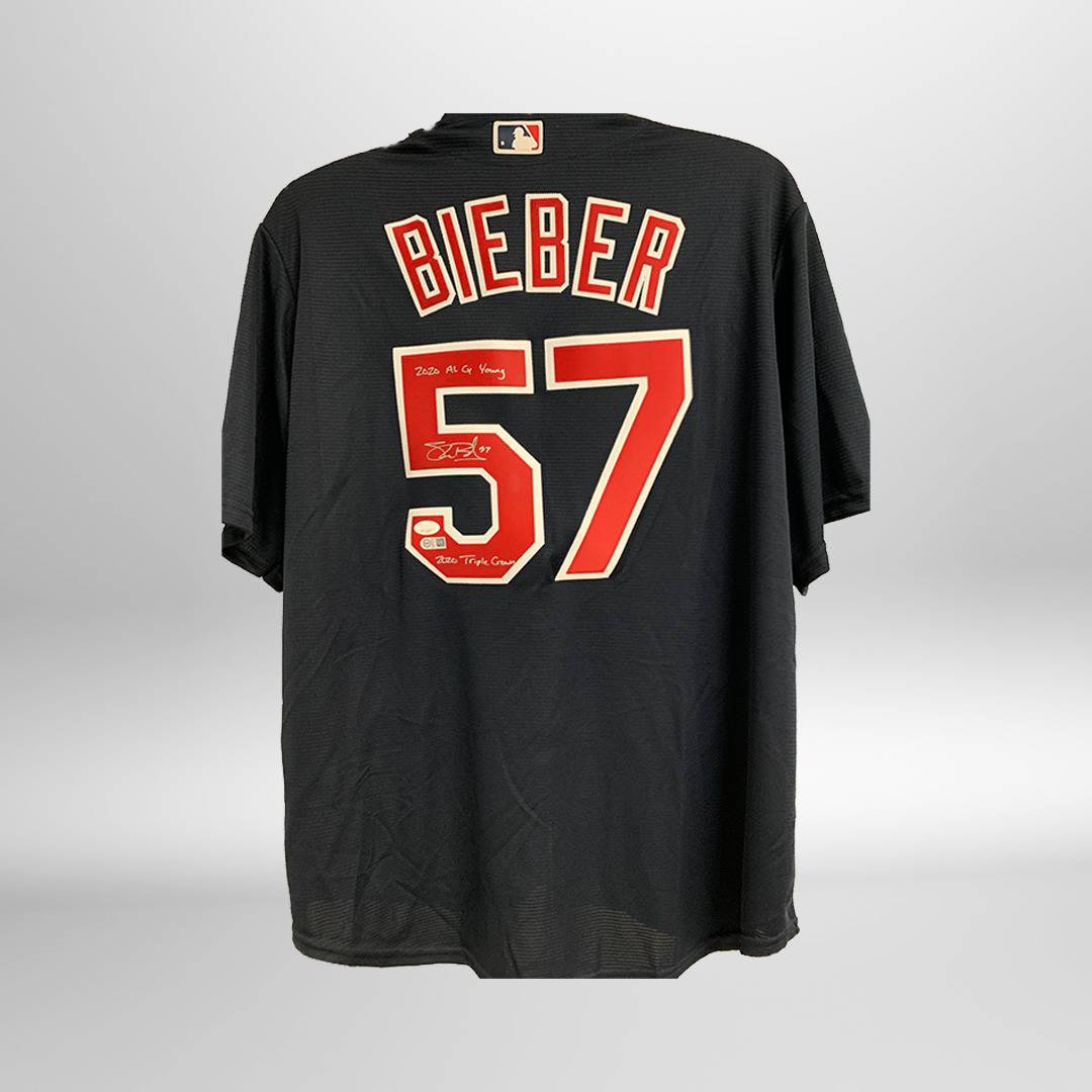 Bieber Signed "2020 TC / CY" Blue Jersey