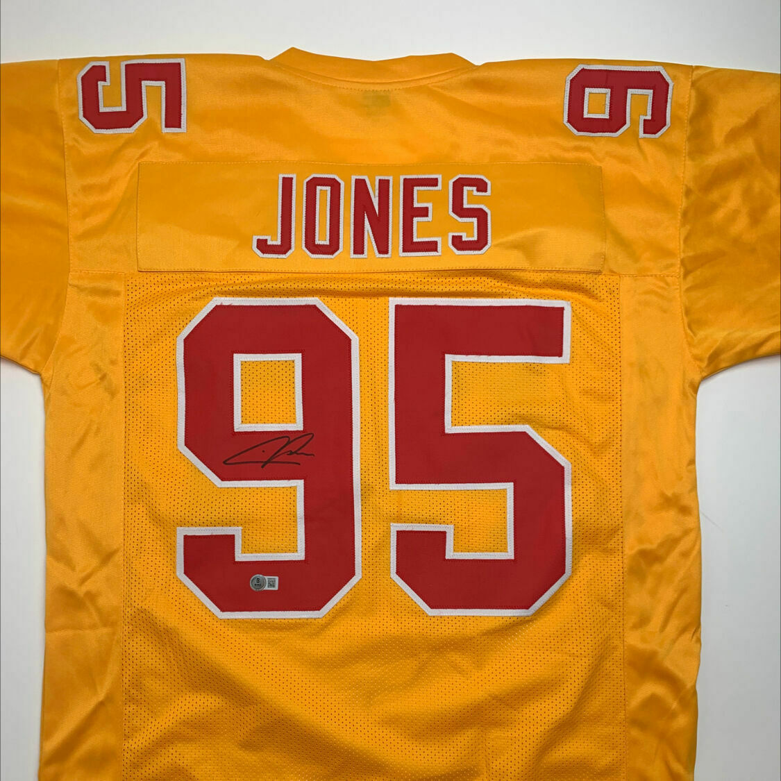Chris Jones Signed Yellow Custom Jersey