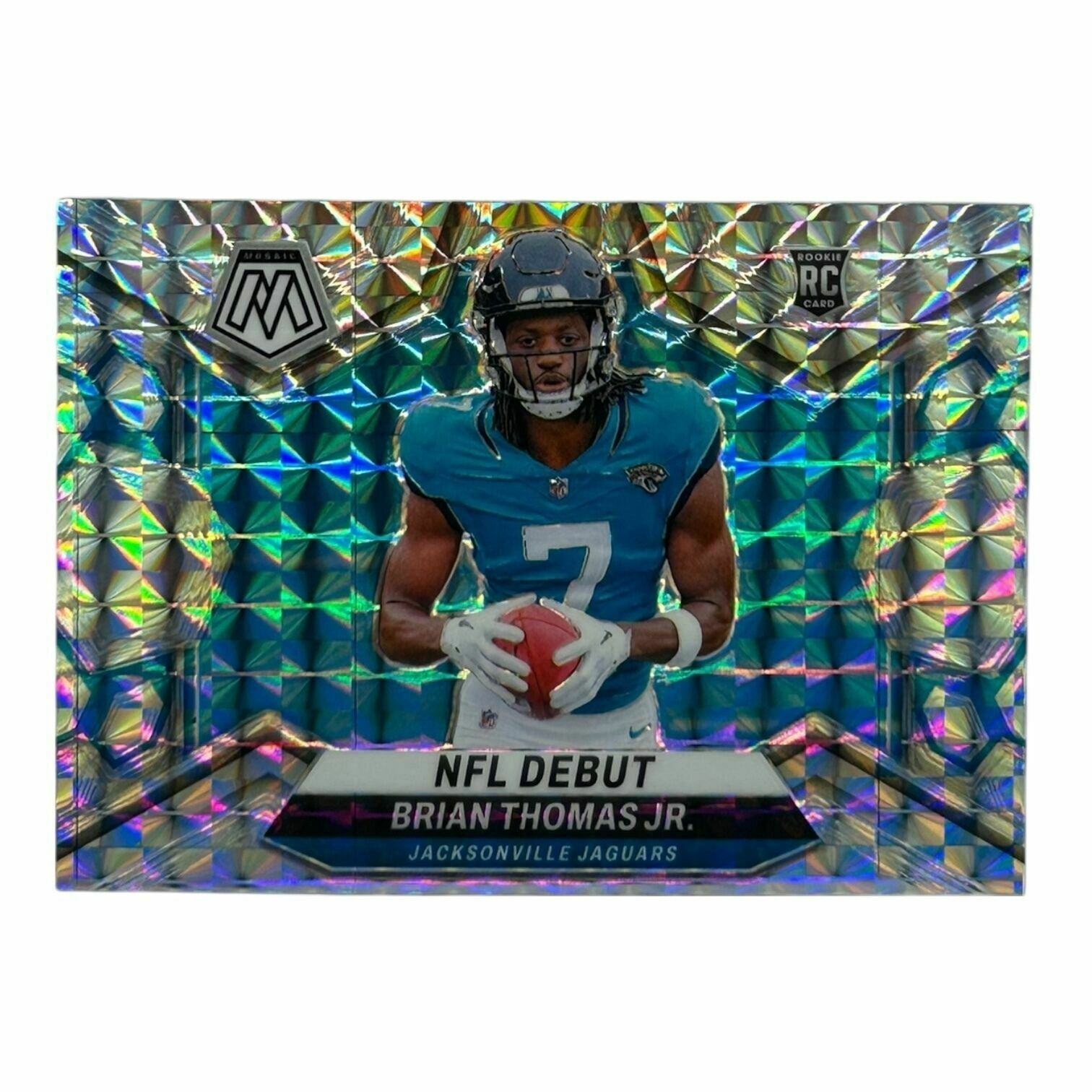 Brian Thomas Jr. 2024 Panini Mosaic Football NFL Debut Silver Mosaic Prizm Rookie Trading Card