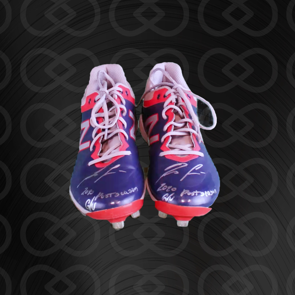 Ronald Acuña Jr signed Red and Blue Game Used Cleats