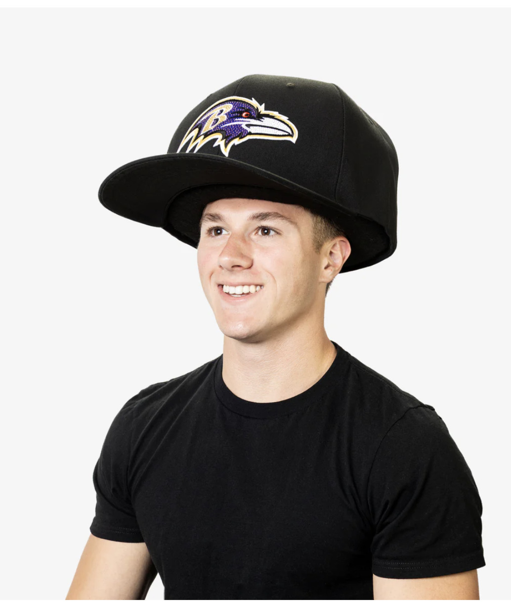 Oversized Super Fan Hat in Black Ravens (Fun Gift / Great for Autographs)