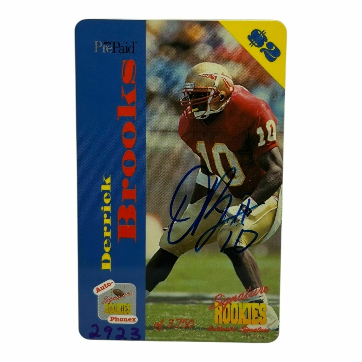 Derrick Brooks 1995 Signature Rookies /3750 On-Card Autograph Rookie Card