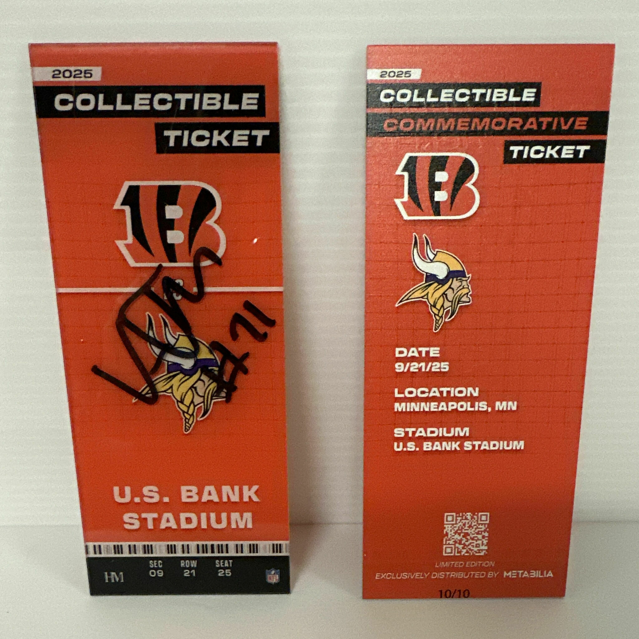 Amarius Mims Signed Commemorative Ticket - Wk3 vs Vikings