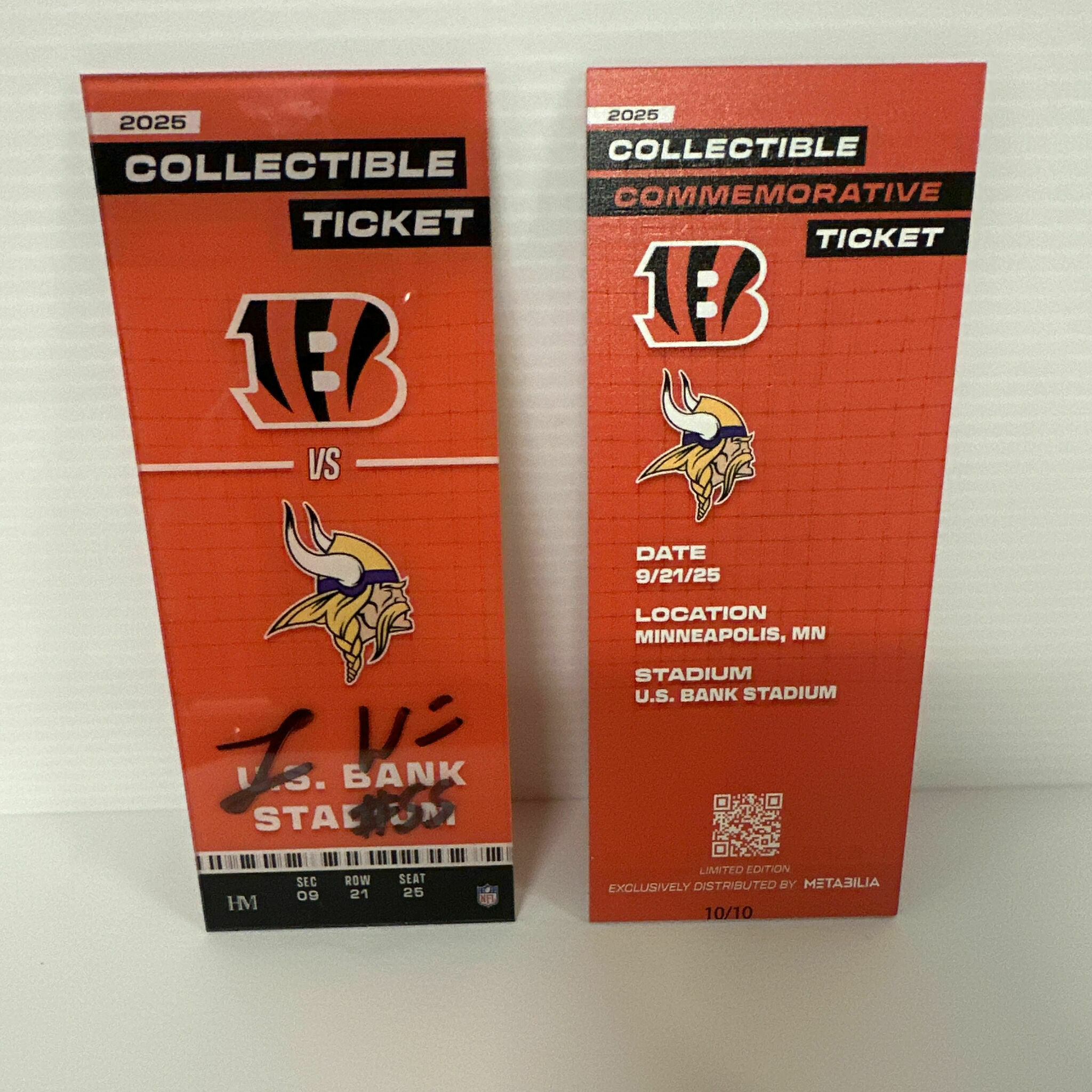 Logan Wilson Signed Commemorative Ticket - Wk3 vs Vikings