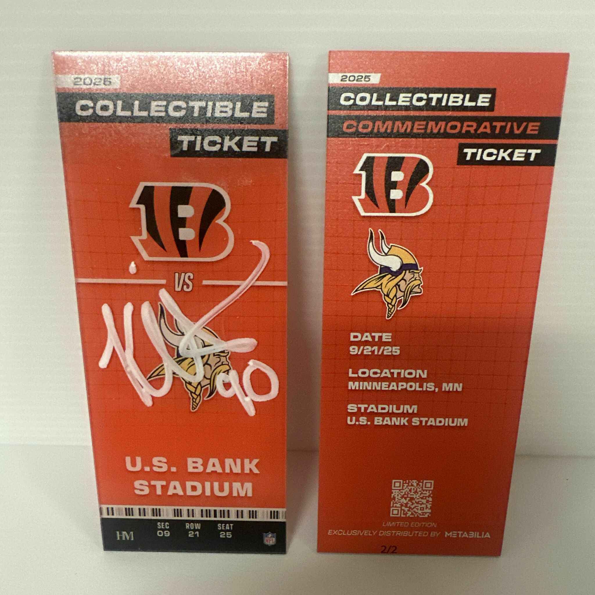 Kris Jenkins Signed Commemorative Ticket - Wk3 vs Vikings