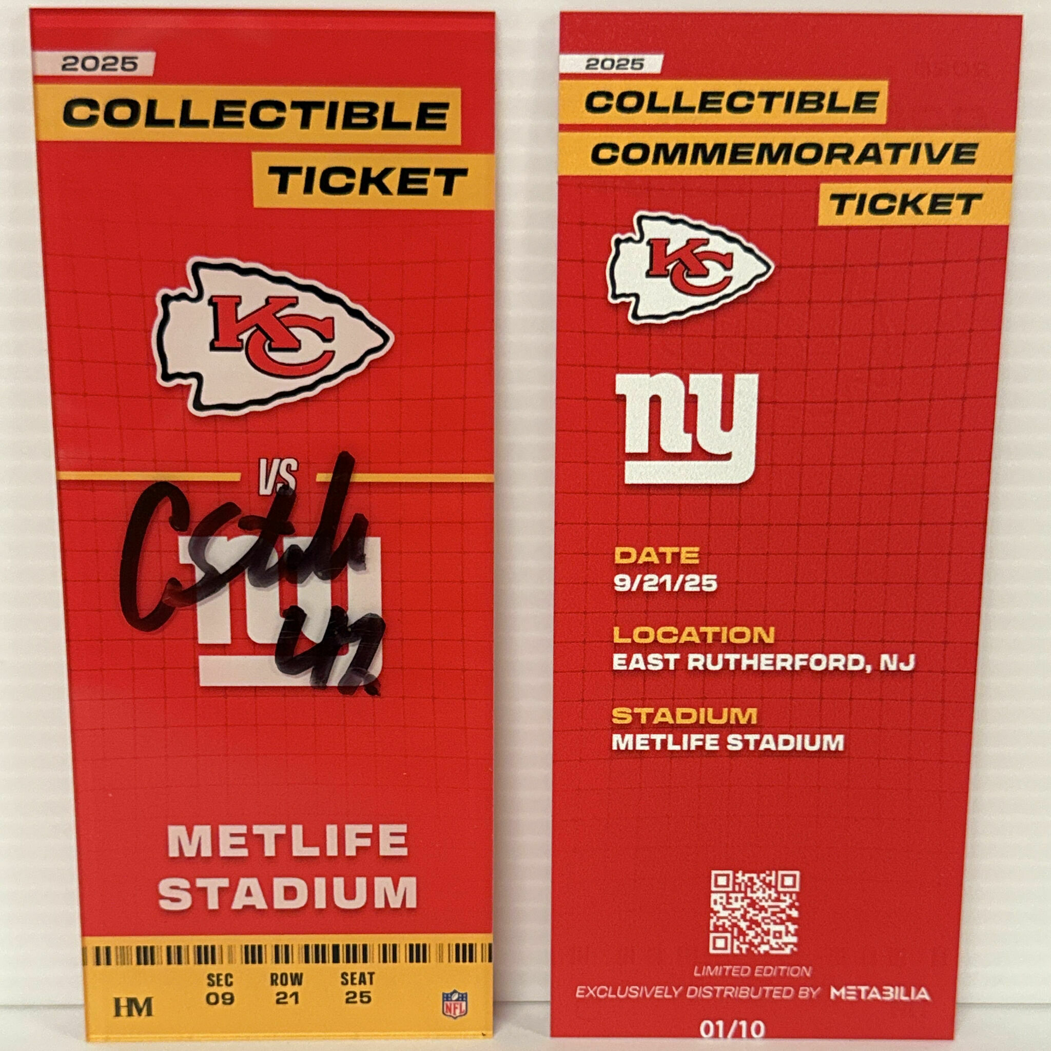 Carson Steele Signed Commemorative Ticket - Wk3 vs Giants