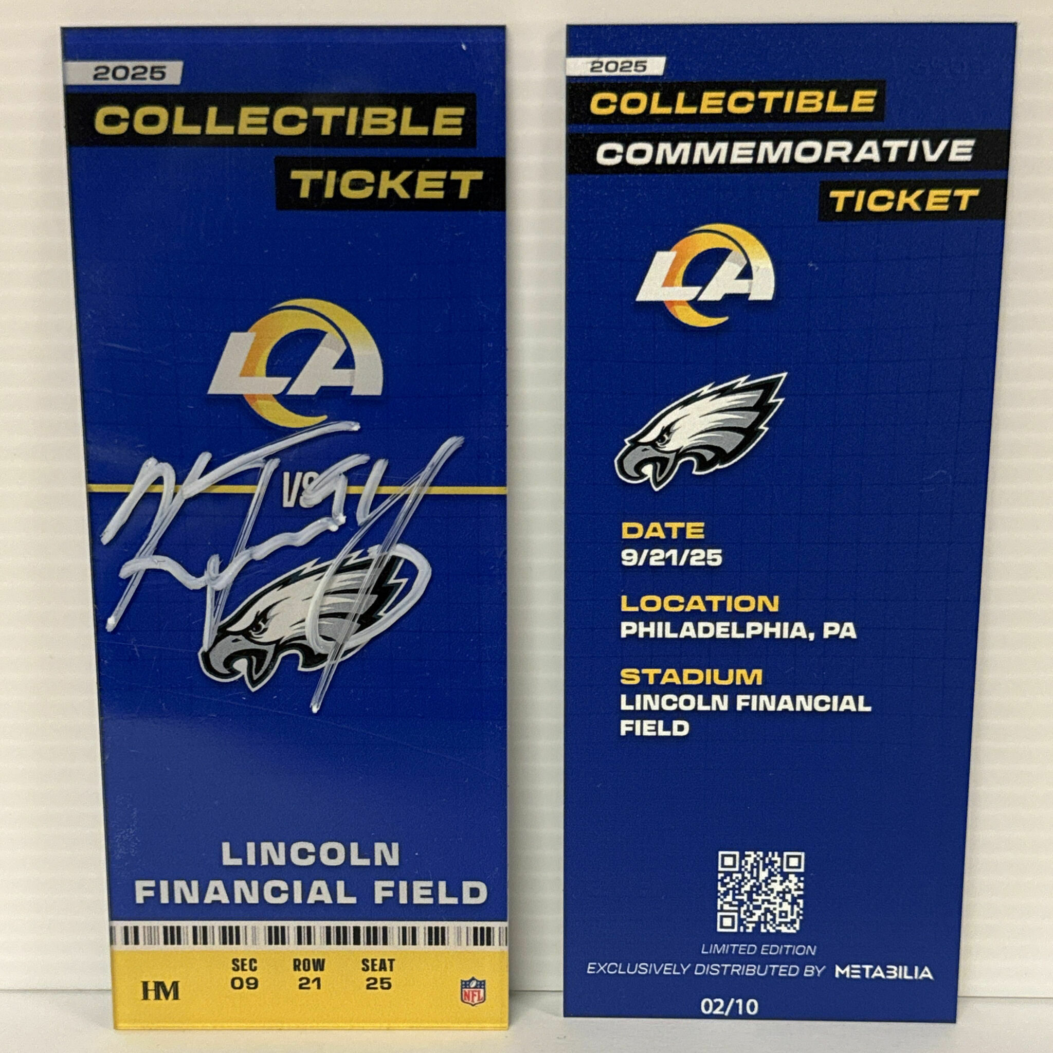Kobie Turner Signed Commemorative Ticket - Wk3 vs Eagles
