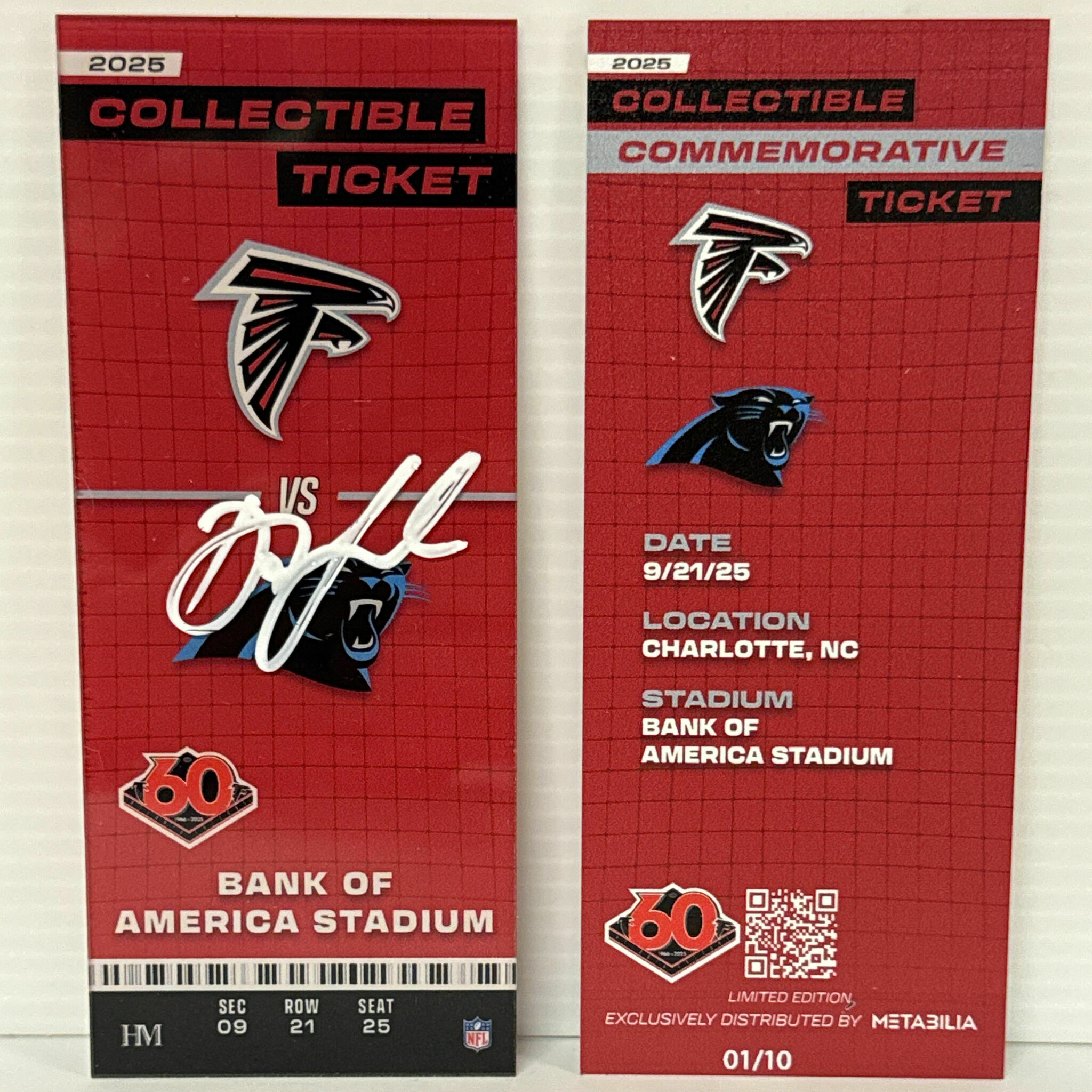 Drake London Signed Commemorative Ticket - Wk3 vs Panthers