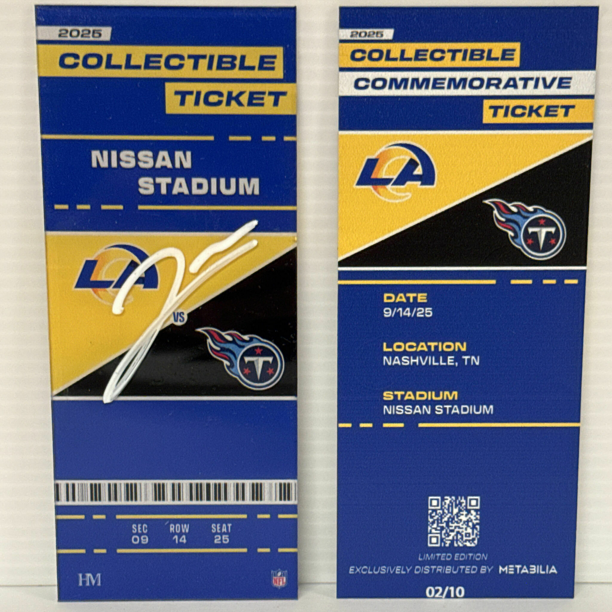Jared Verse Signed Commemorative Ticket - Wk2 vs Titans