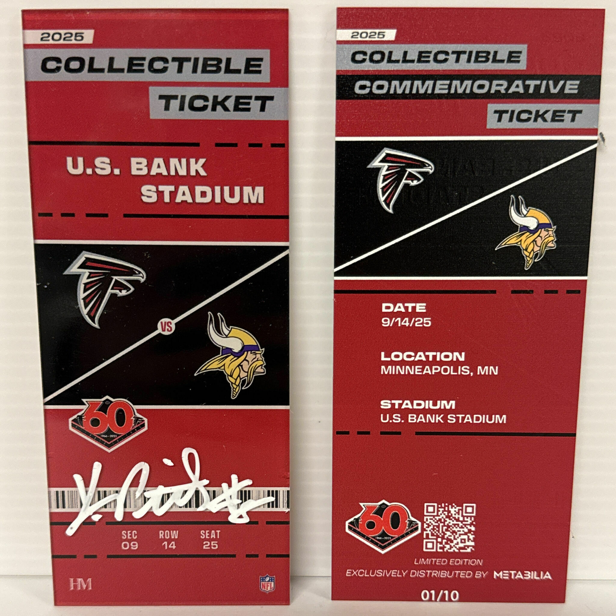 Kyle Pitts Signed Commemorative Ticket - Wk2 vs Vikings