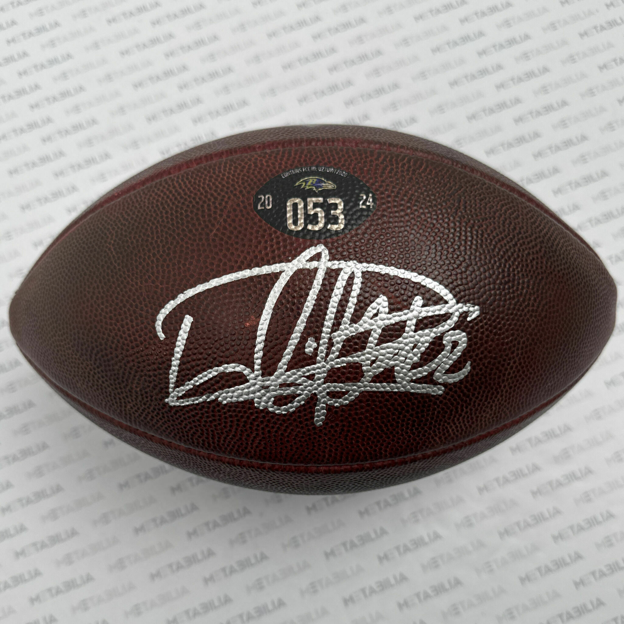 #22 Henry Signed PHOTOMATCH Ravens Game-Used Ball #053 vs Steelers