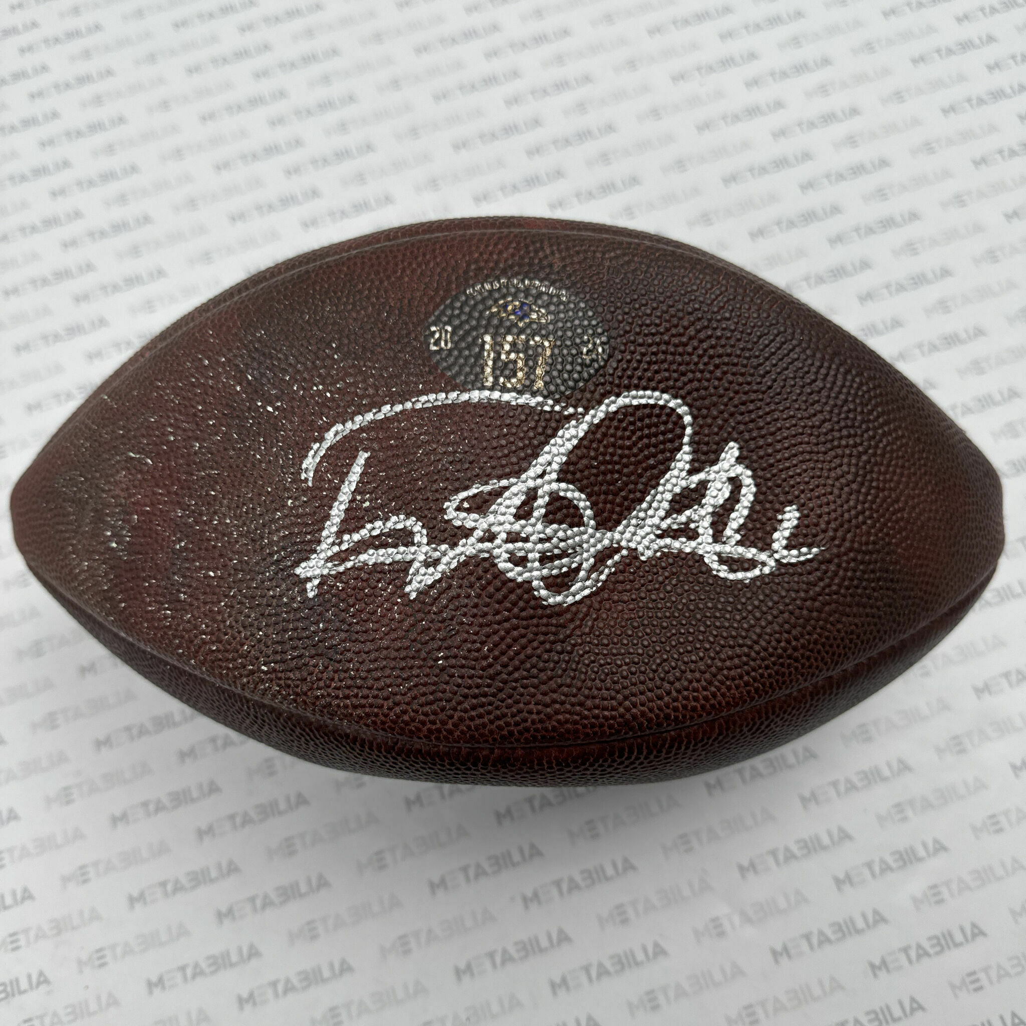 #22 Henry Signed PHOTOMATCHED Ravens Game-Used Ball #157 Commanders
