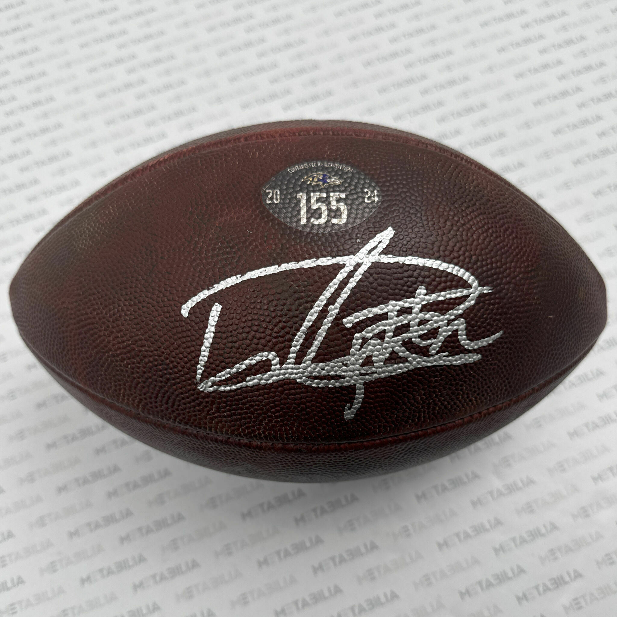 #22 Henry Signed & TD PHOTOMATCHED Ravens Game-Used Ball #155 Commanders