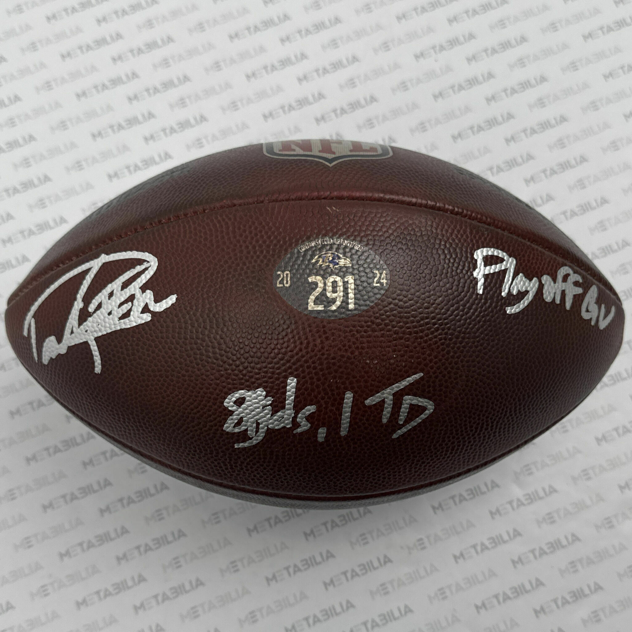 #22 Henry Signed & Inscribed PLAYOFF Game-Used Ball #291 vs Bills