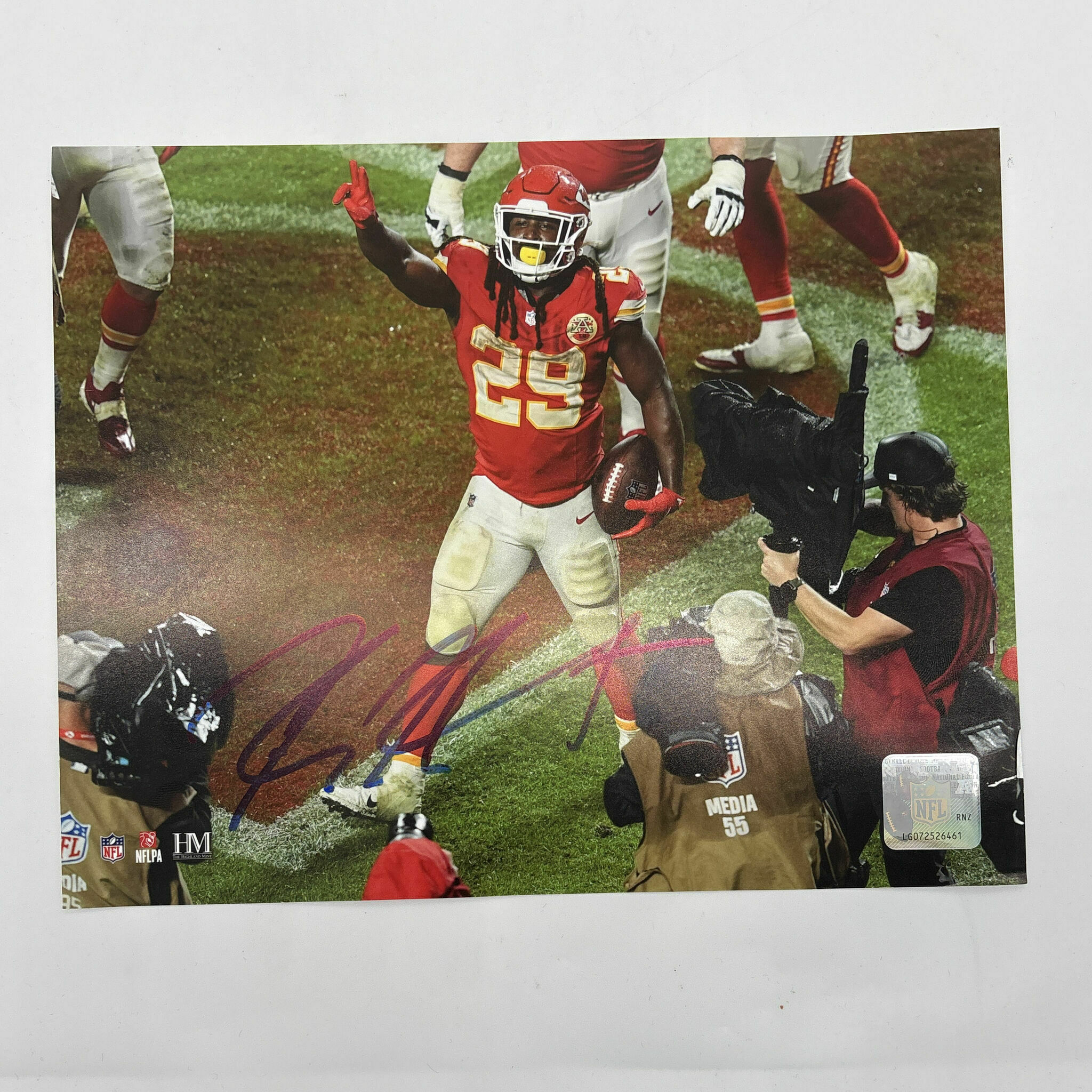 Kareem Hunt Signed 8x10 - TD Celebration