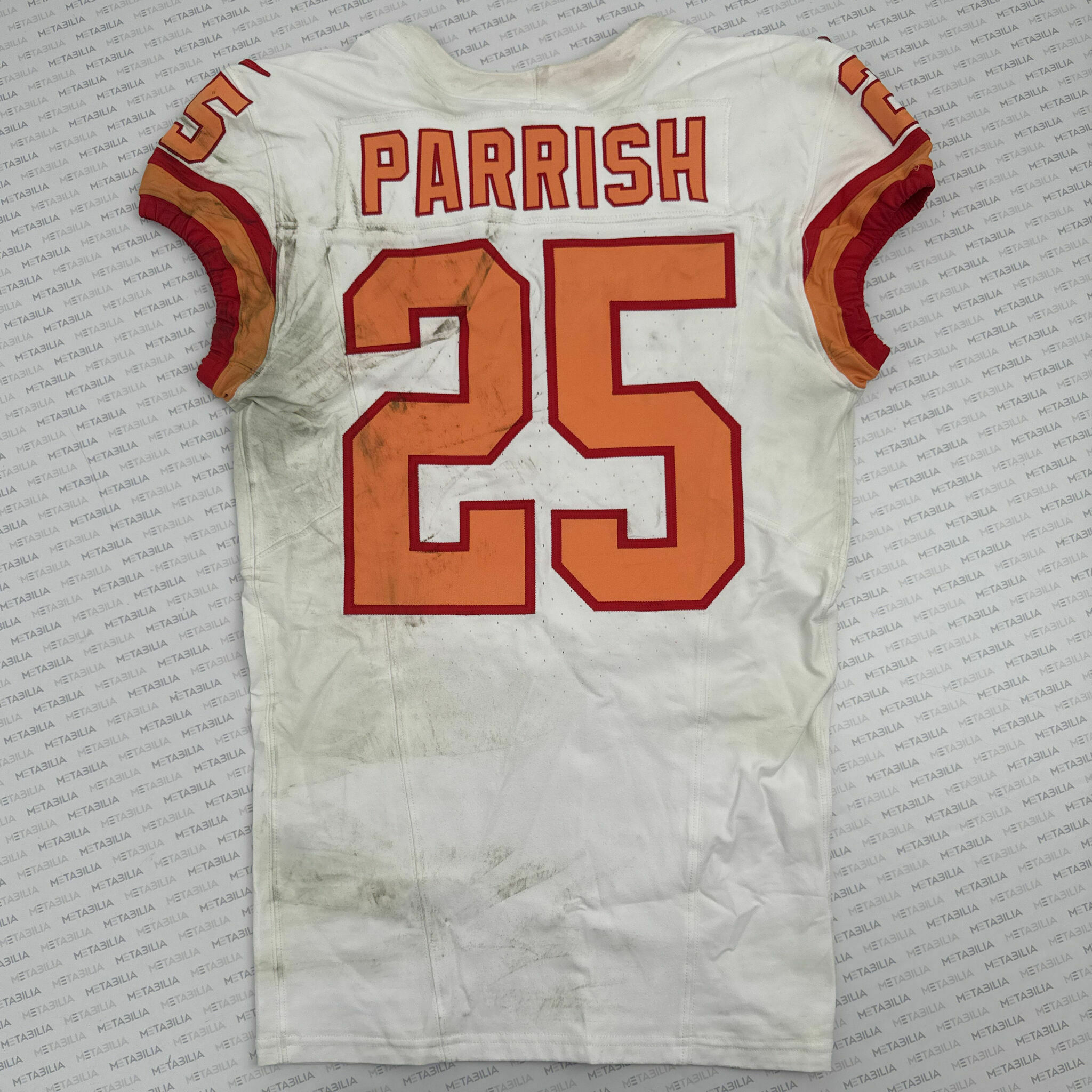 #25 Jacob Parrish 1976 Style Game-Worn Jersey vs NYJ