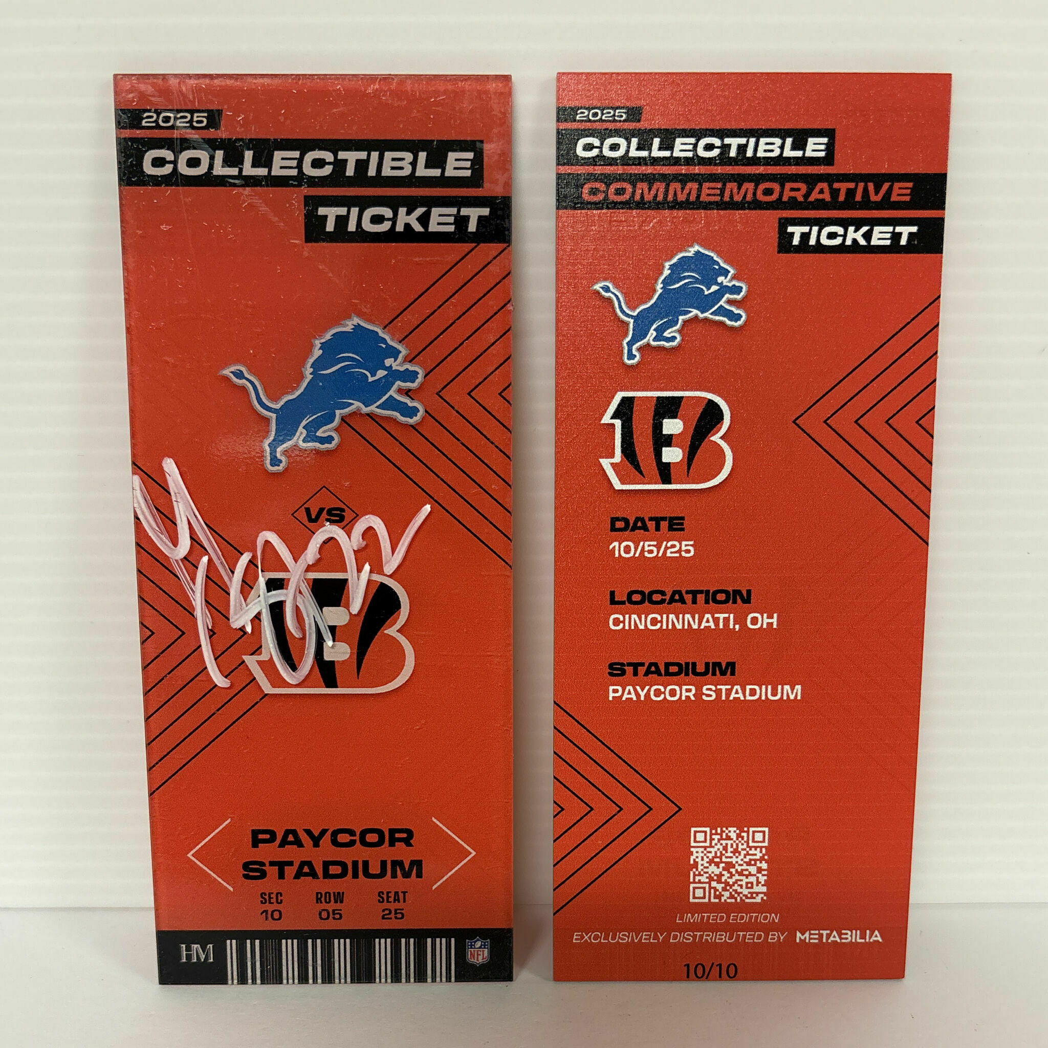 Geno Stone Signed Commemorative Ticket - Wk5 vs Lions