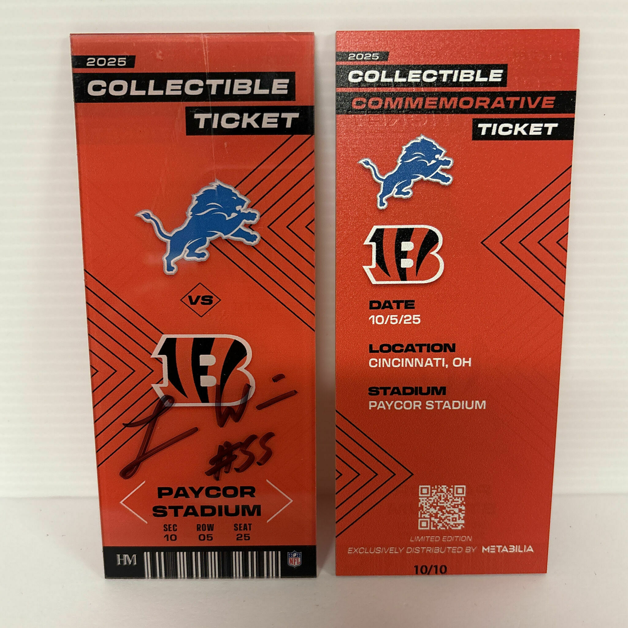 Logan Wilson Signed Commemorative Ticket - Wk5 vs Lions