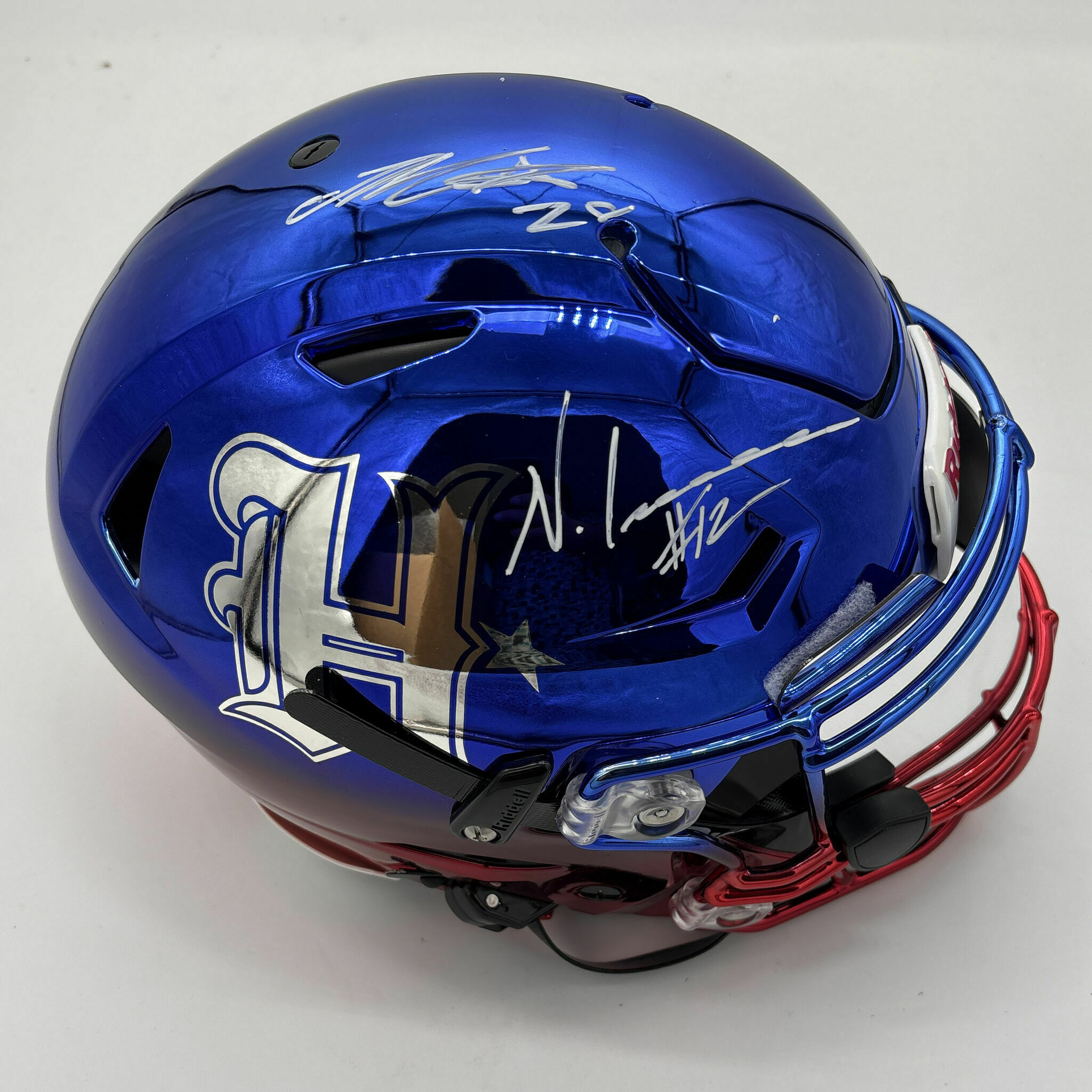 RARE - Nico Collins & Joe Mixon Dual Signed Blue & Red SpeedFlex