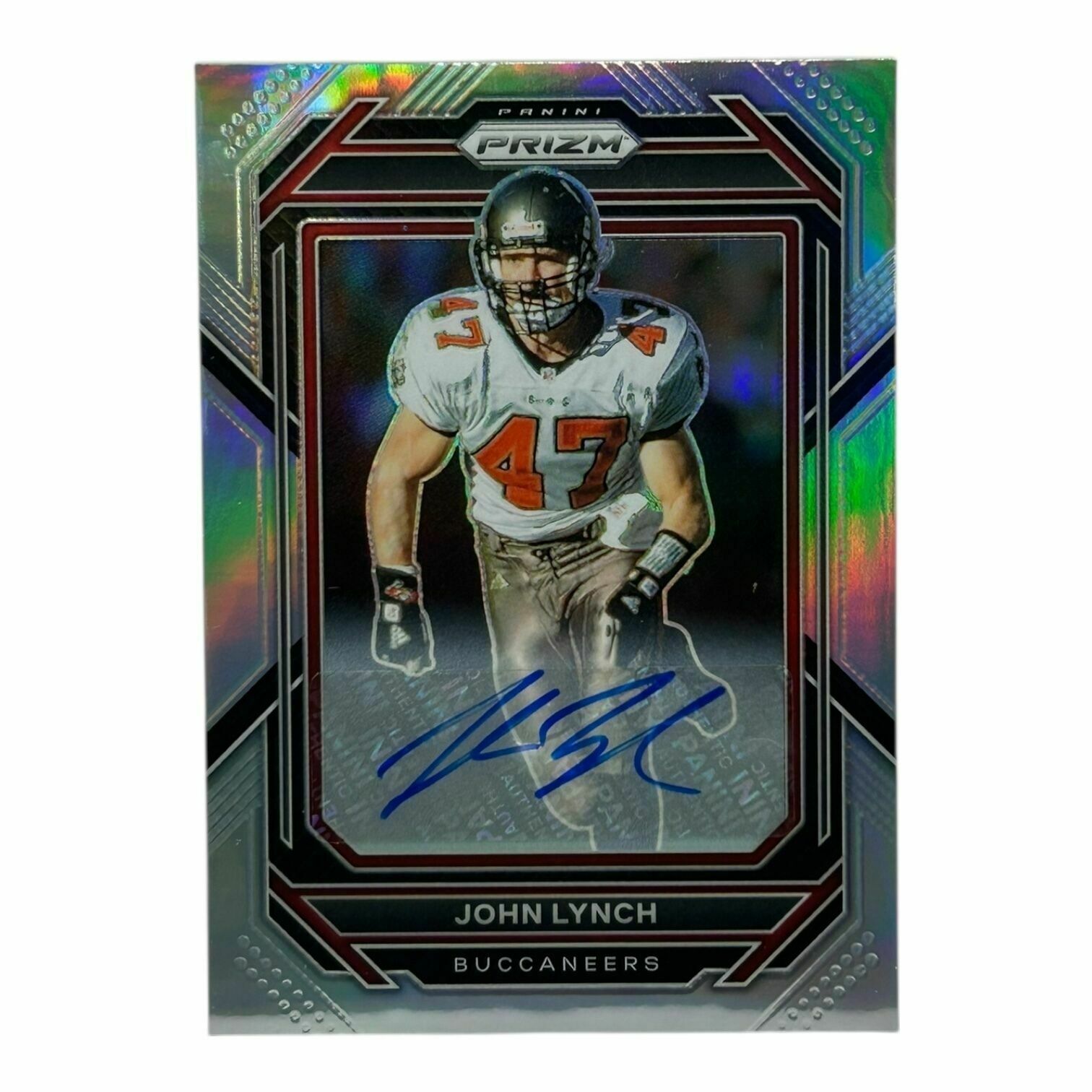 John Lynch 2022 Panini Prizm Football Silver Prizm Autograph Trading Card