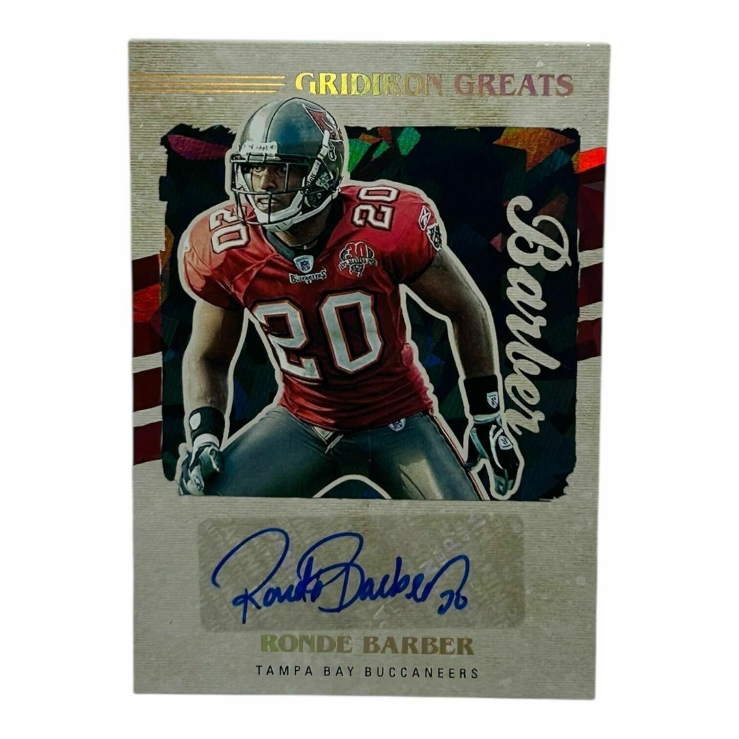 Ronde Barber 2022 Panini Donruss Football Gridiron Greats Cracked Ice Autograph Trading Card