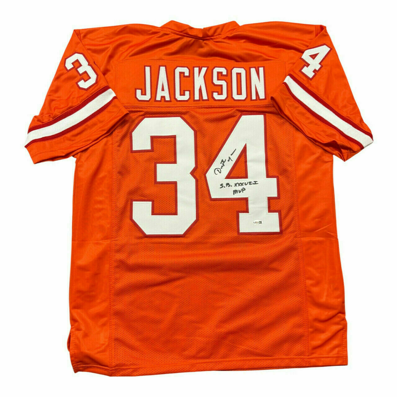 Dexter Jackson Autographed Custom Creamsicle Jersey w/SB 37 MVP Inscription - JSA
