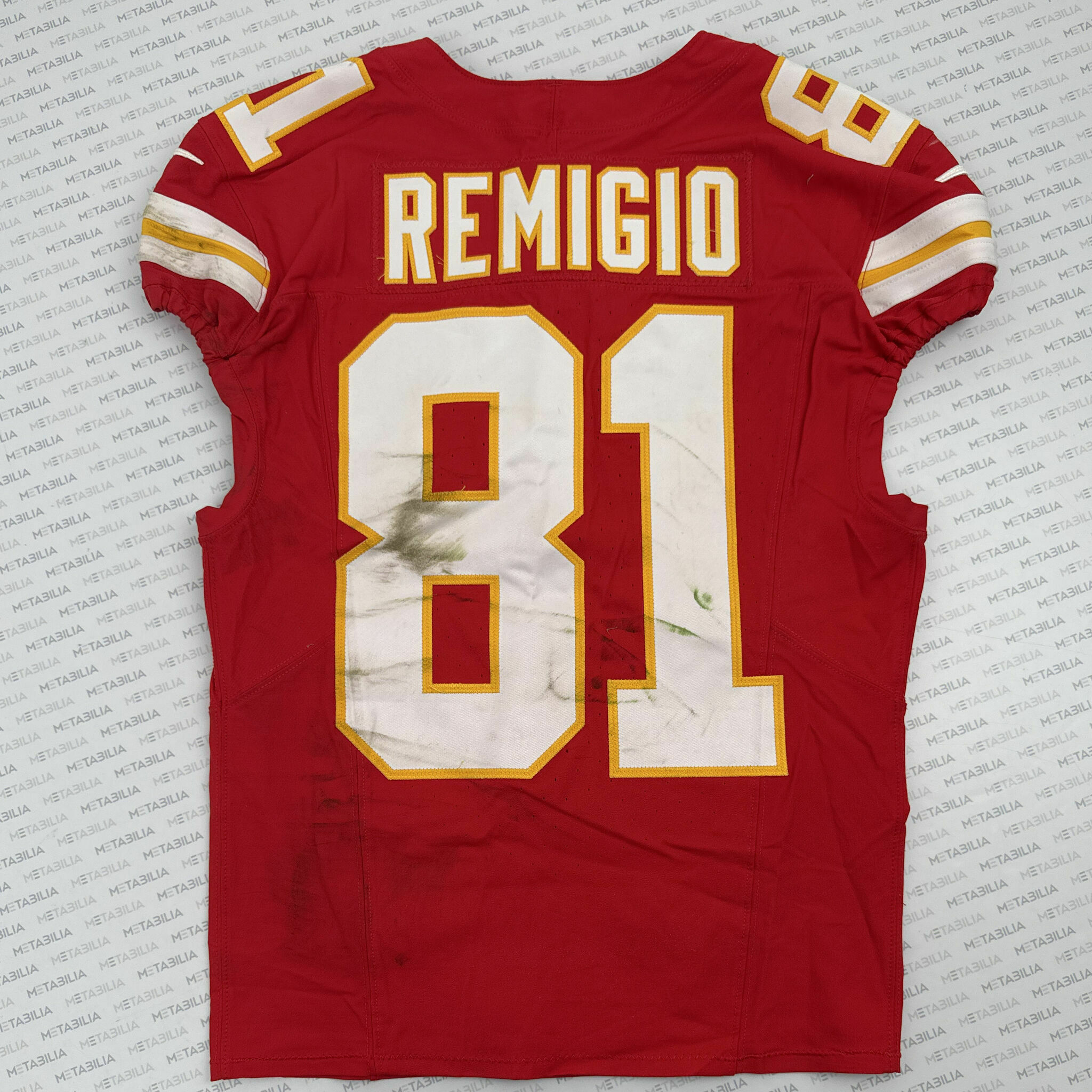 #81 Nikko Remigio Game-Worn Jersey vs BAL