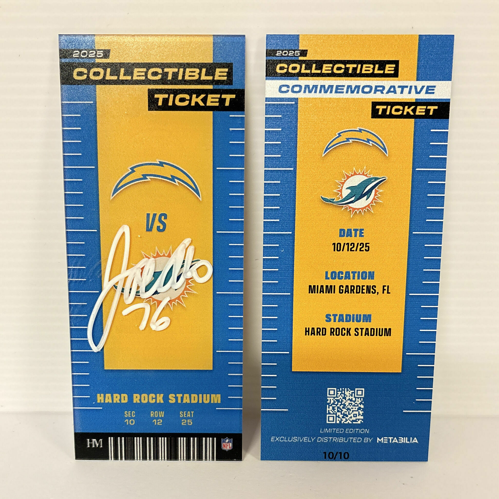 Joe Alt Signed Commemorative Ticket - Wk6 vs Dolphins