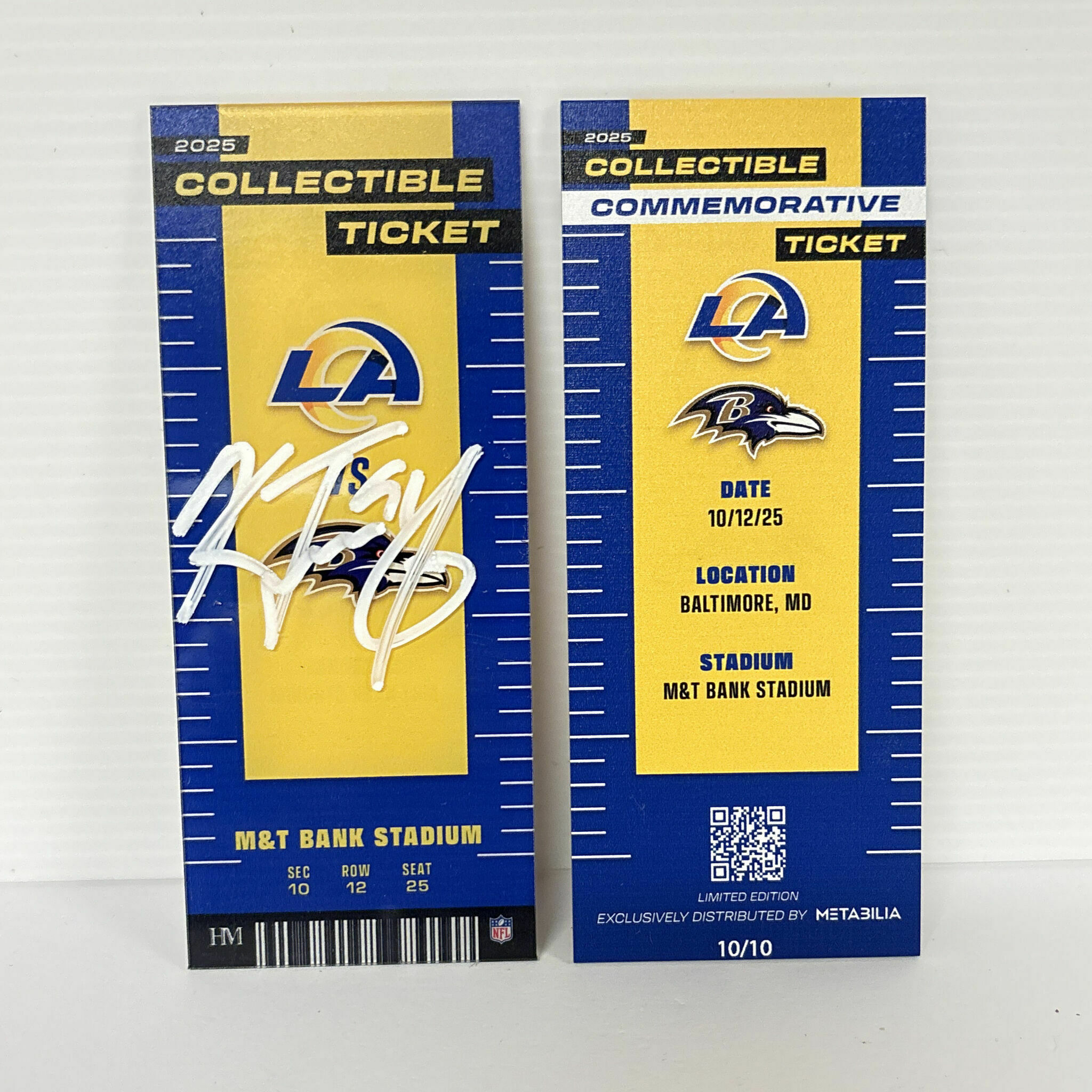 Kobie Turner Signed Commemorative Ticket -  Wk6 vs Ravens