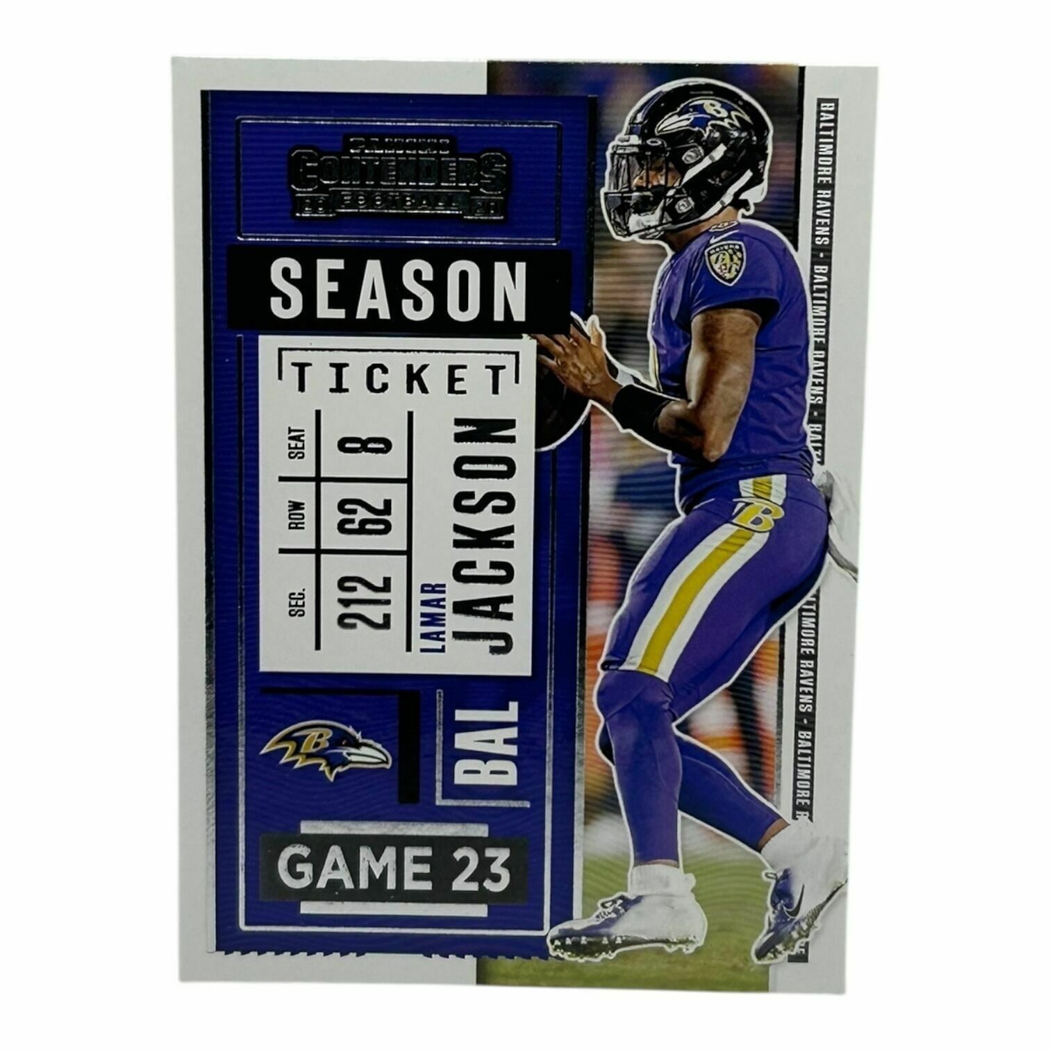 Lamar Jackson 2020 Panini Contenders Football Season Ticket Trading Card