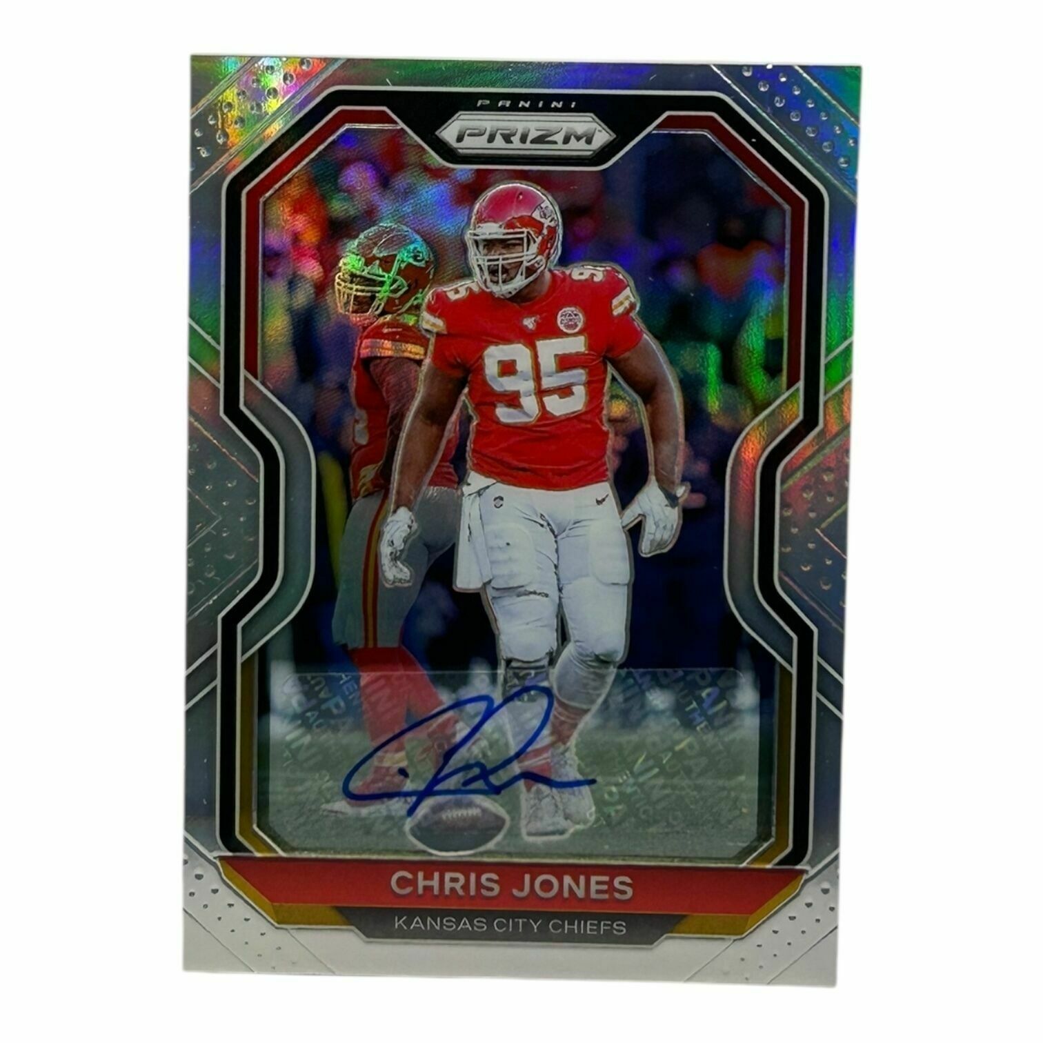 Chris Jones 2020 Panini Prizm Football Silver Prizm Autograph Trading Card