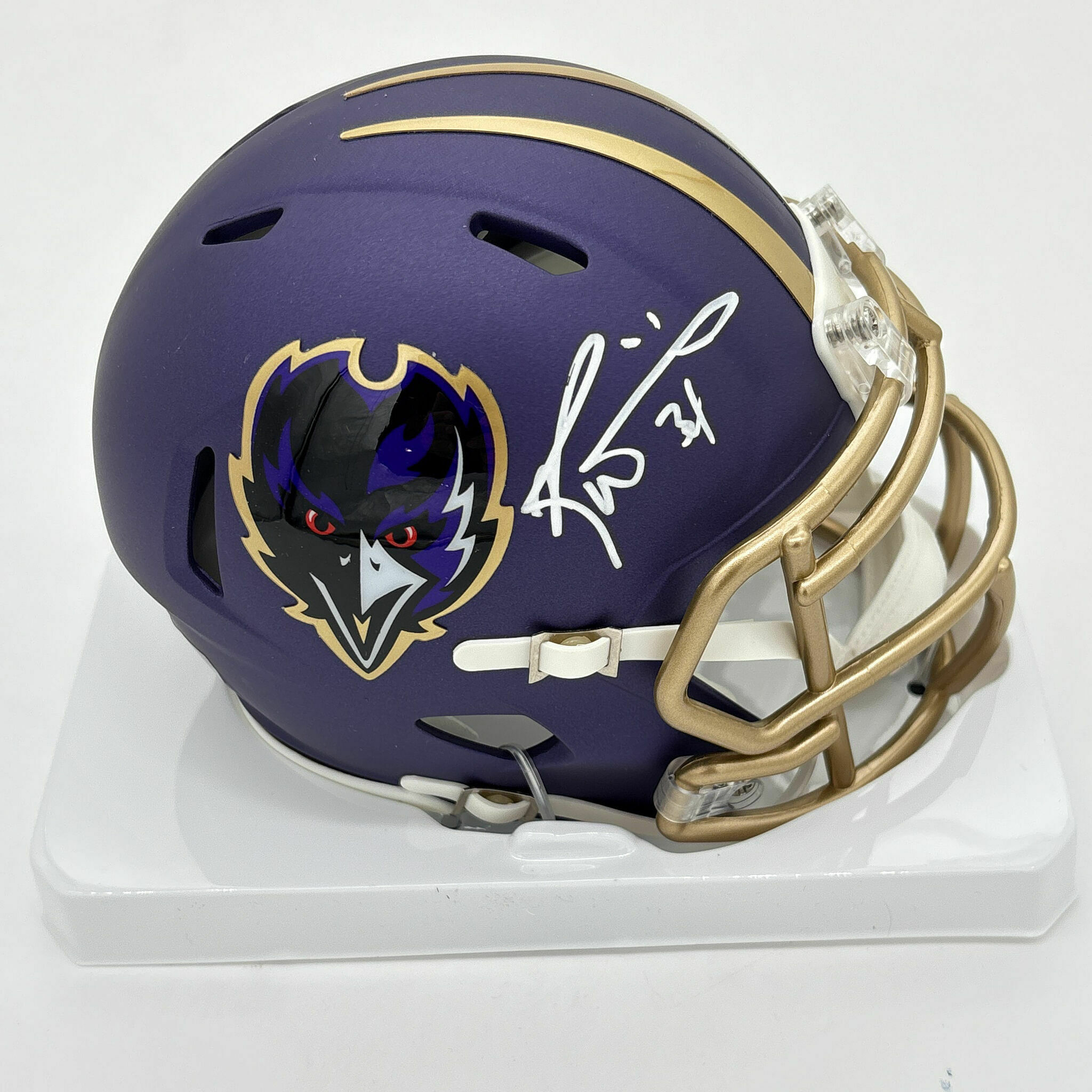 Ricky Williams Signed Alt Purple Mini Helmet