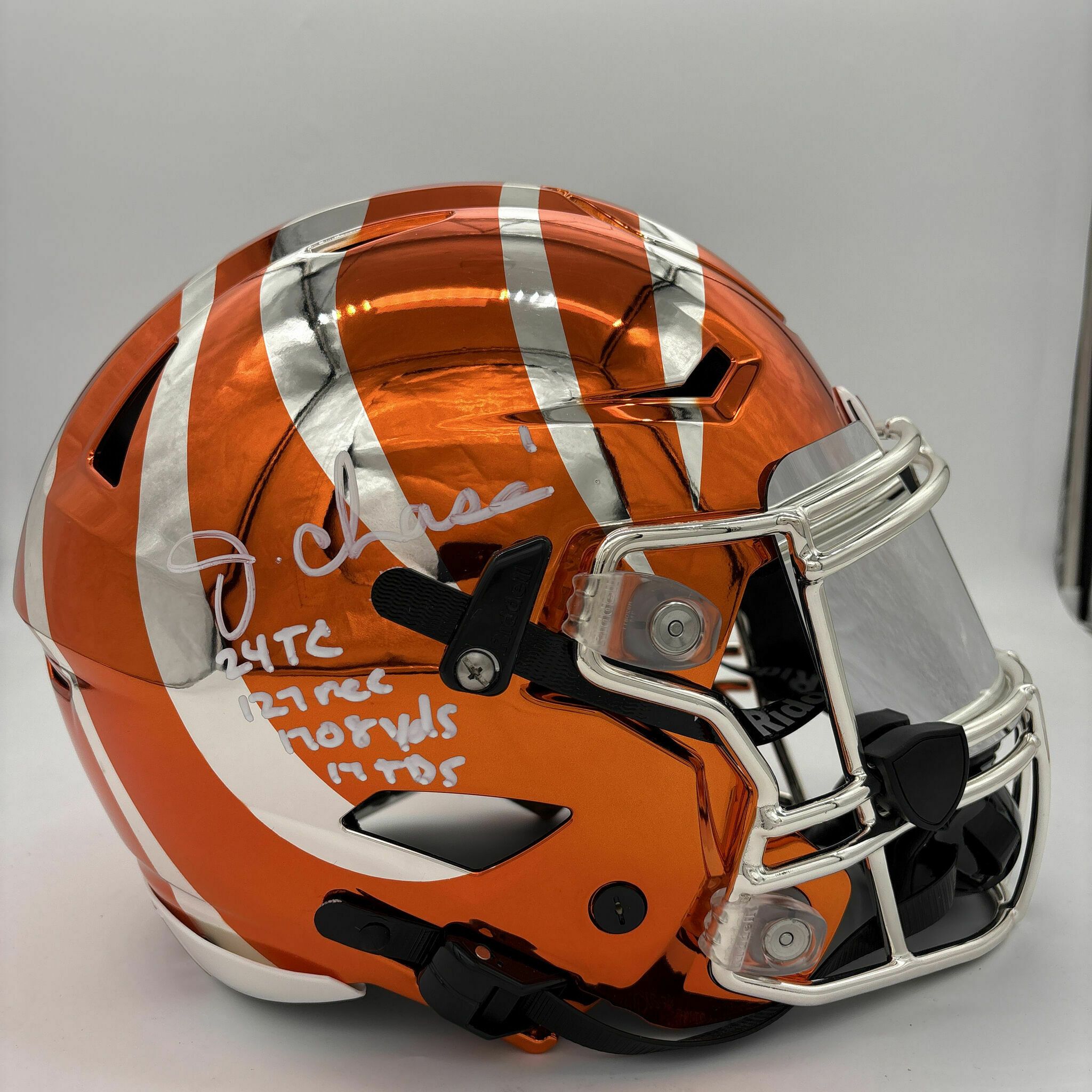 RARE - Chase Signed Orange Chrome and Silver Stripes SpeedFlex W/ Inscrip