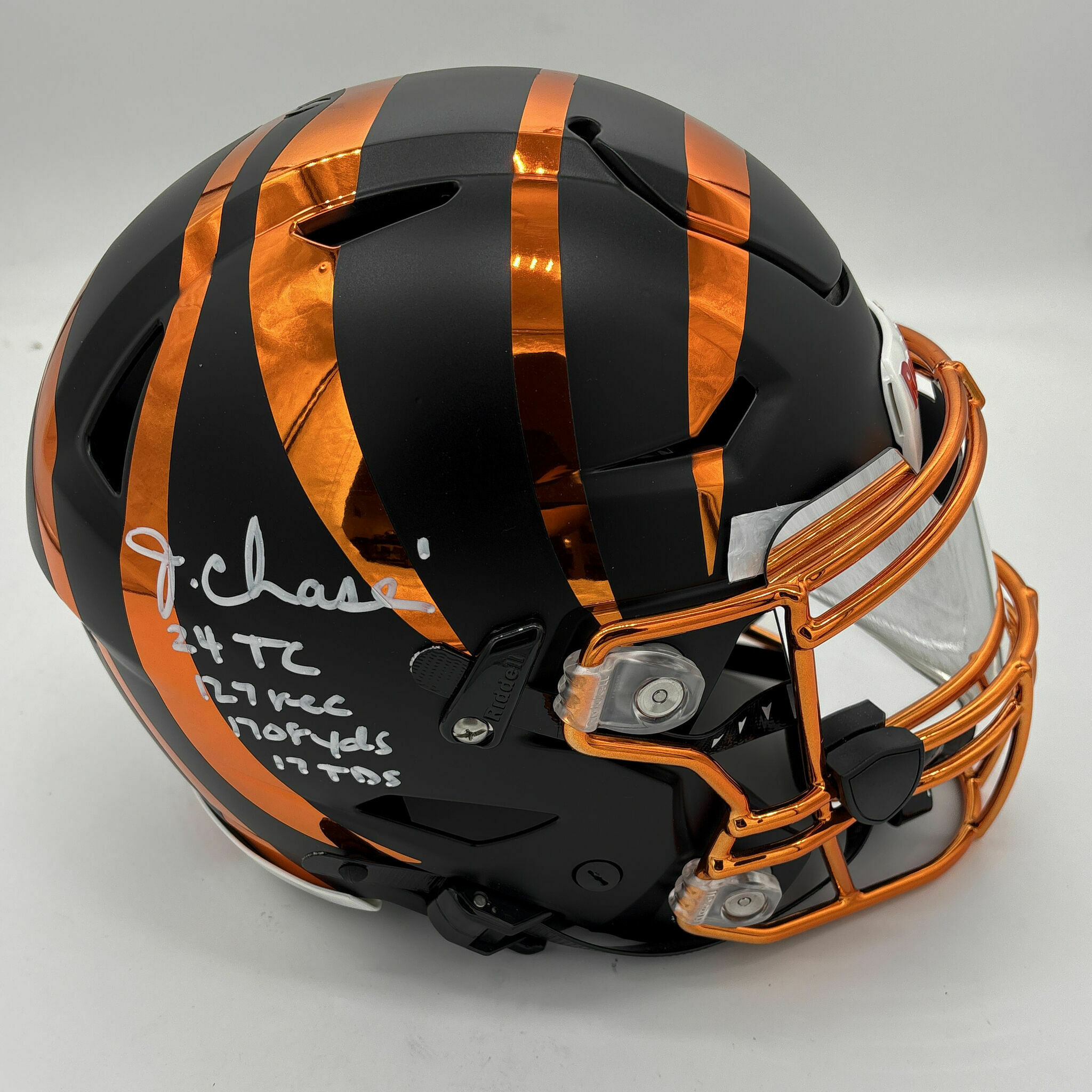 RARE - Chase Signed Matte Black and Orange Chrome Stripes SpeedFlex W/ Inscrip