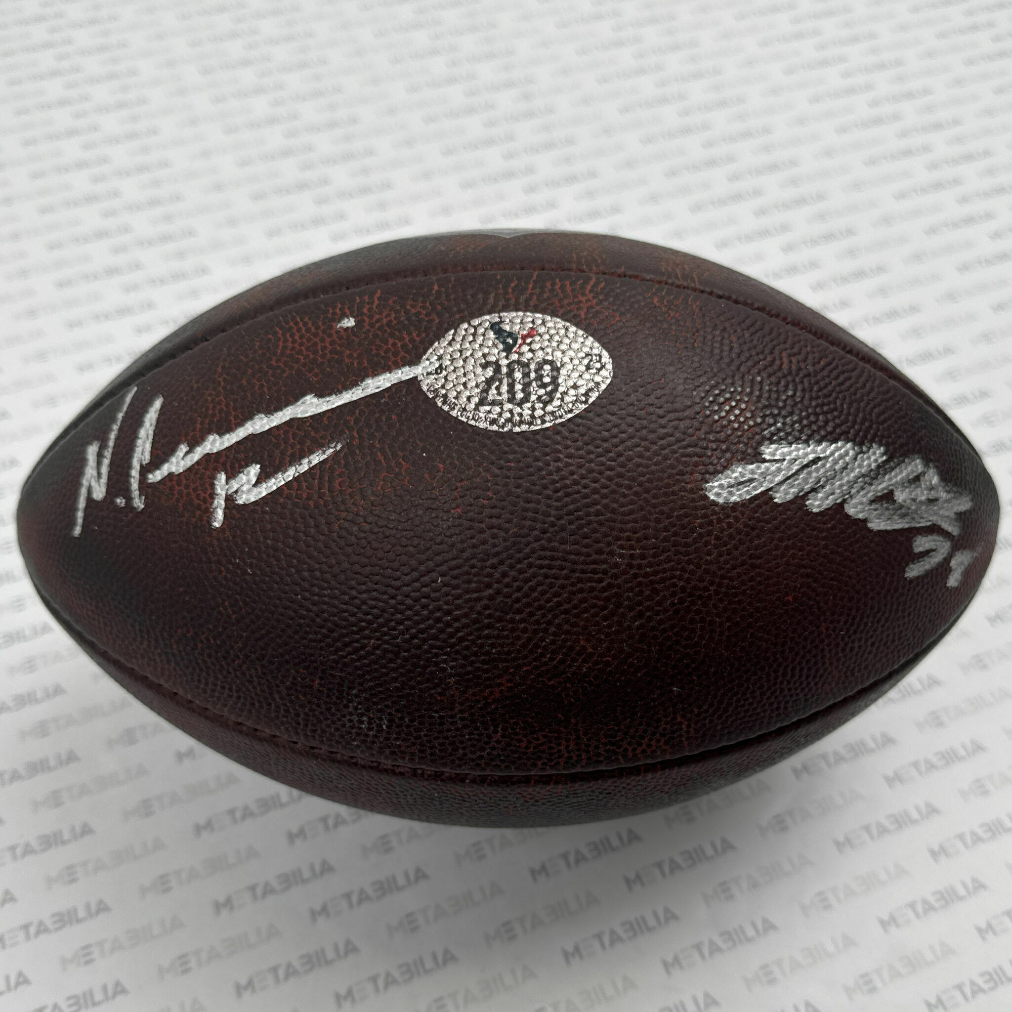 #12 Nico Collins & #28 Joe Mixon Dual Signed Game-Used Ball #209 - 2023-2024 Season