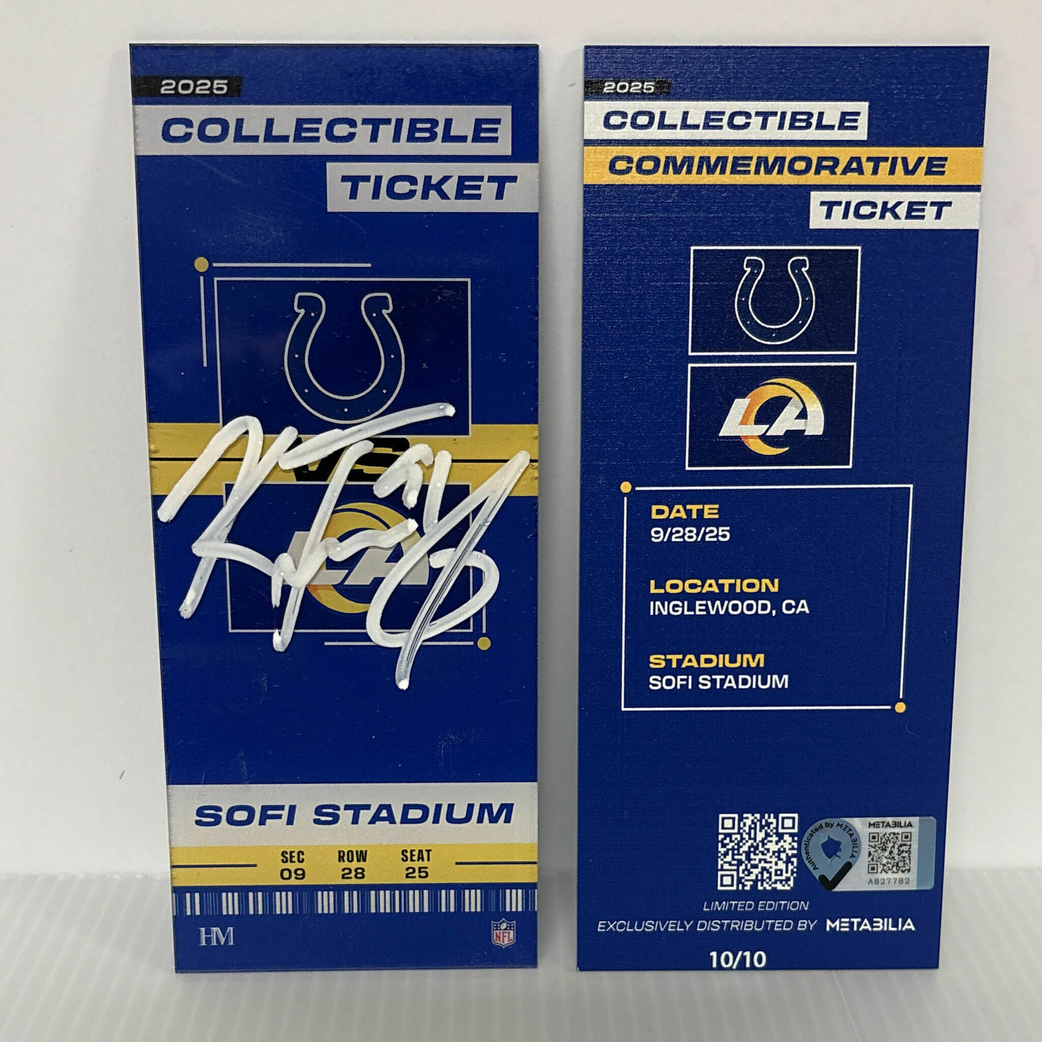Kobie Turner Signed Commemorative Ticket - Wk4 vs Colts