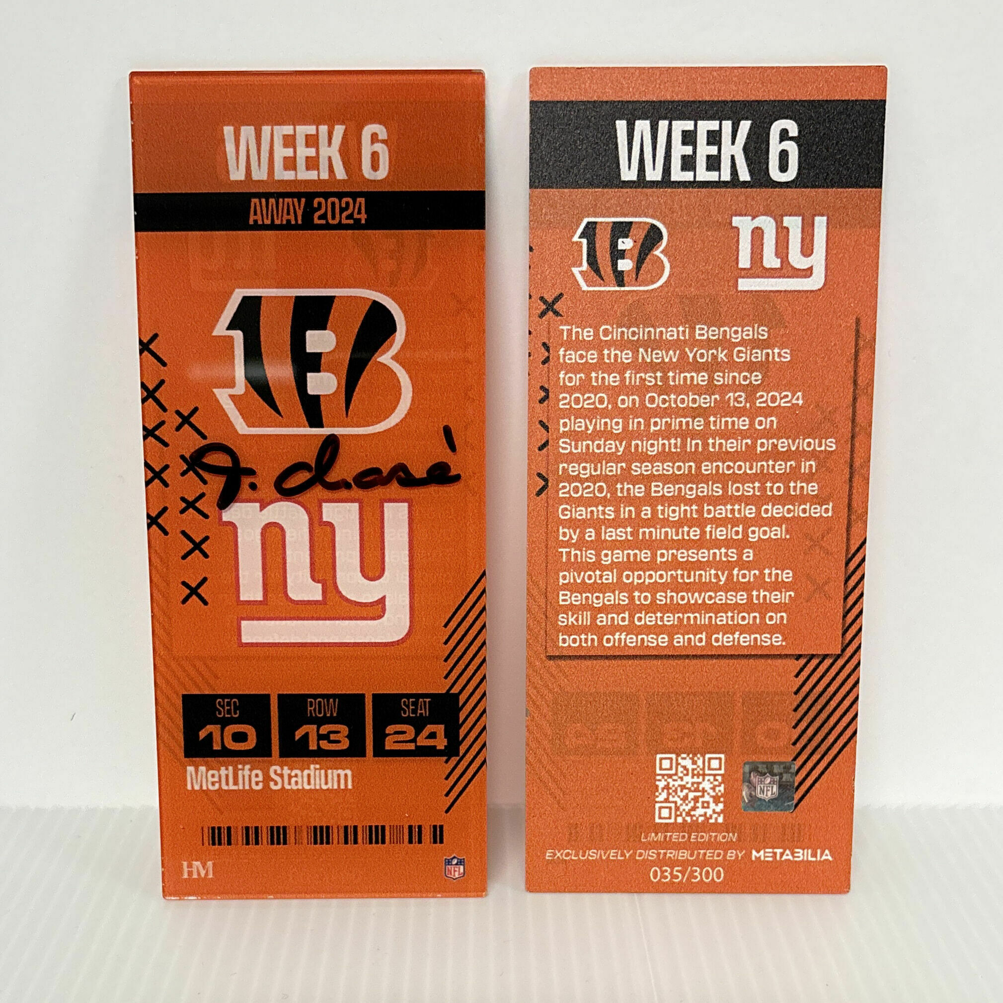 Ja'Marr Chase Signed Week 6 Commemorative Ticket
