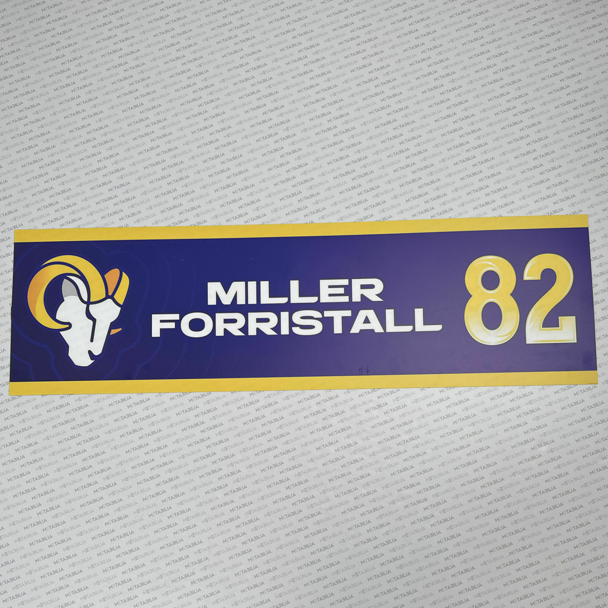 #82 Miller Forristall Team-Issued Locker Nameplate