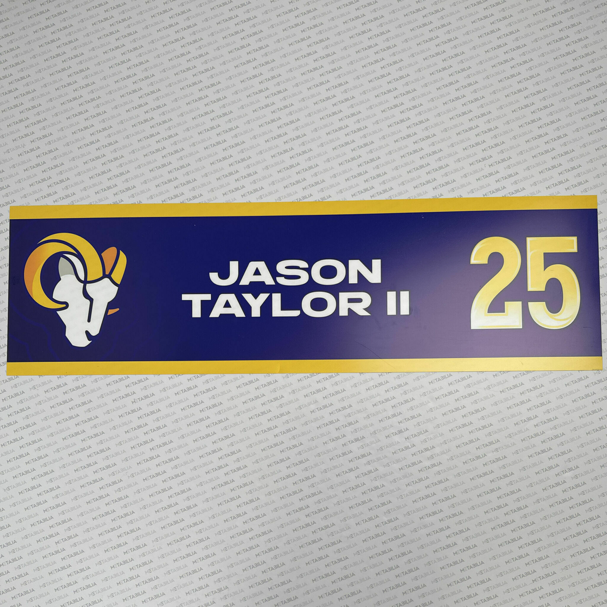 #25 Jason Taylor II Team-Issued Locker Nameplate