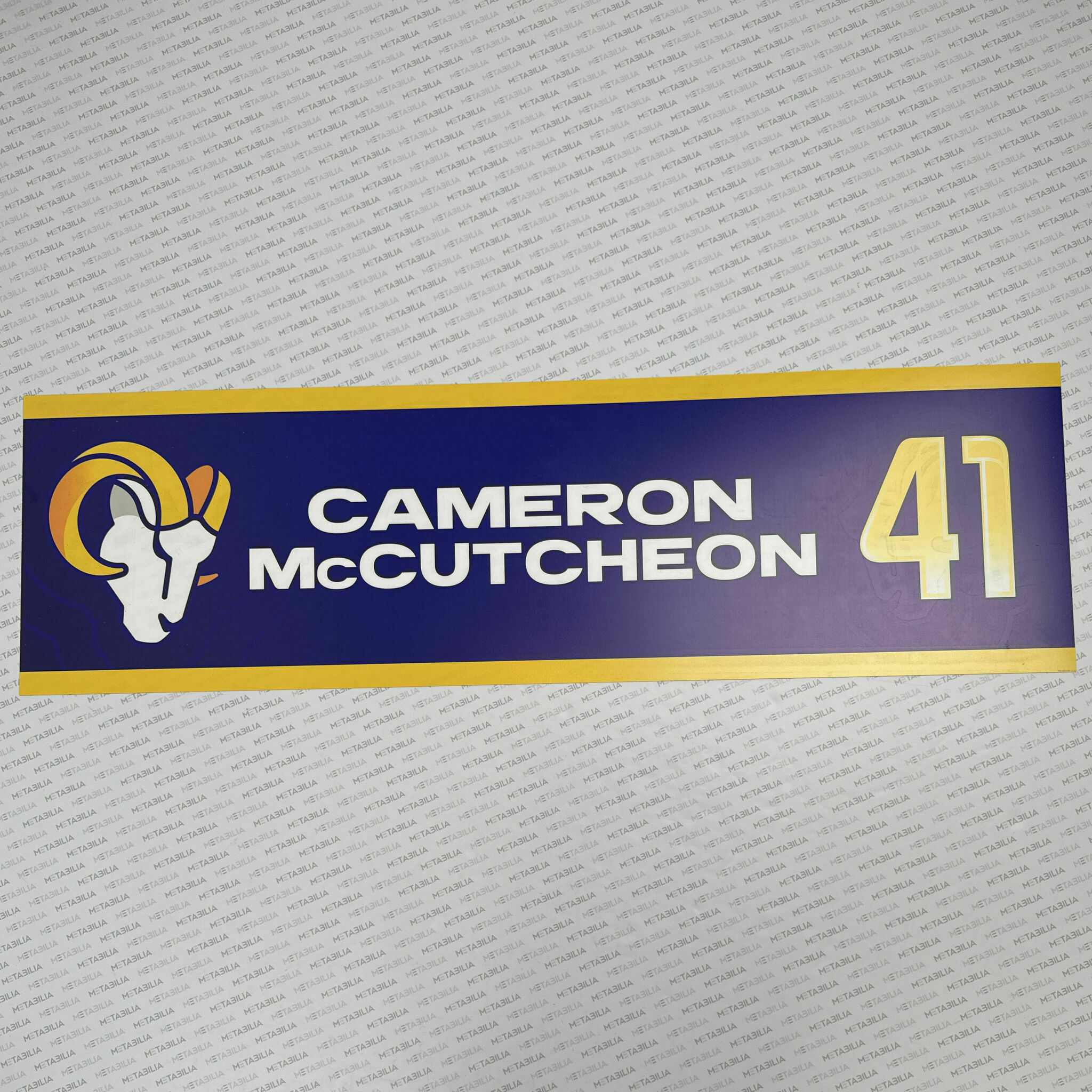 #41 Cameron McCutcheon Team-Issued Locker Nameplate