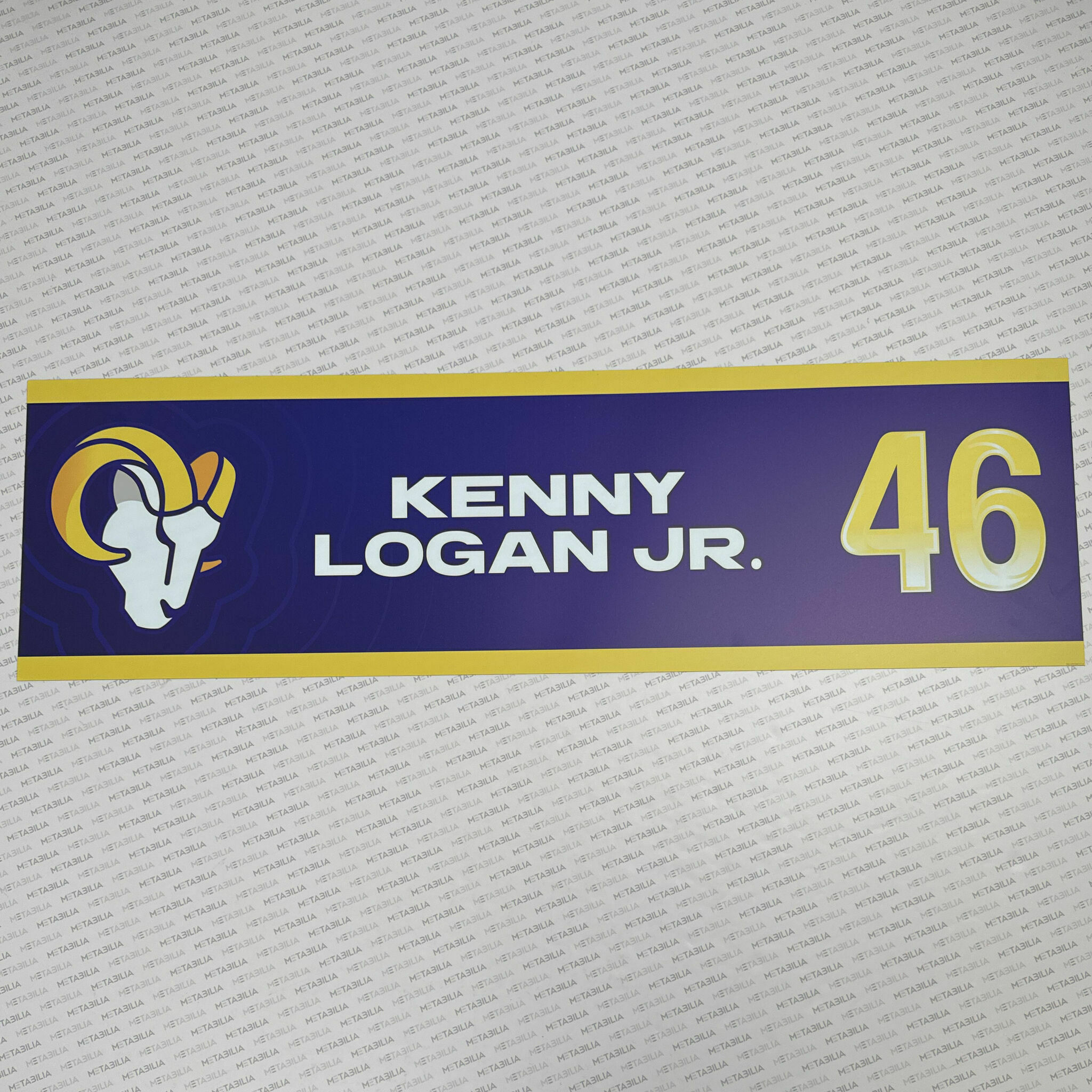 #46 Kenny Logan Jr. Team-Issued Locker Nameplate