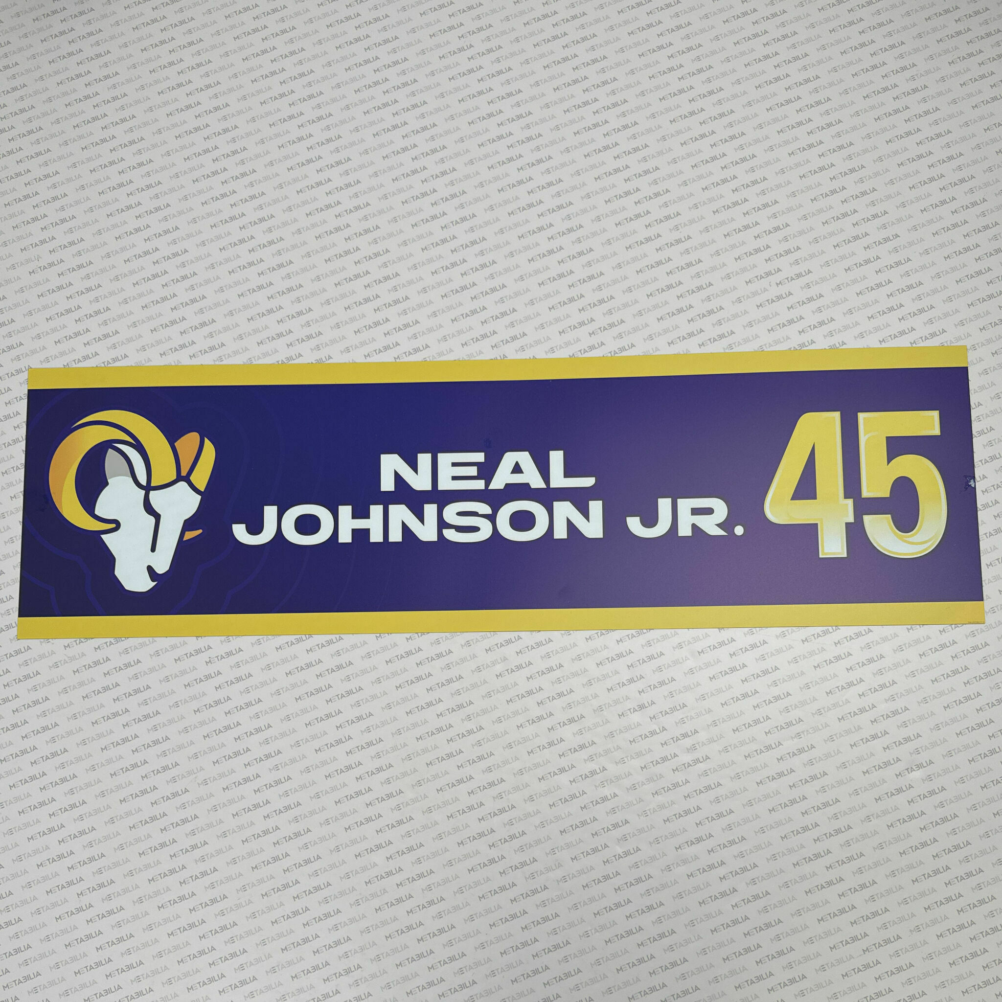 #45 Neal Johnson Jr. Team-Issued Locker Nameplate